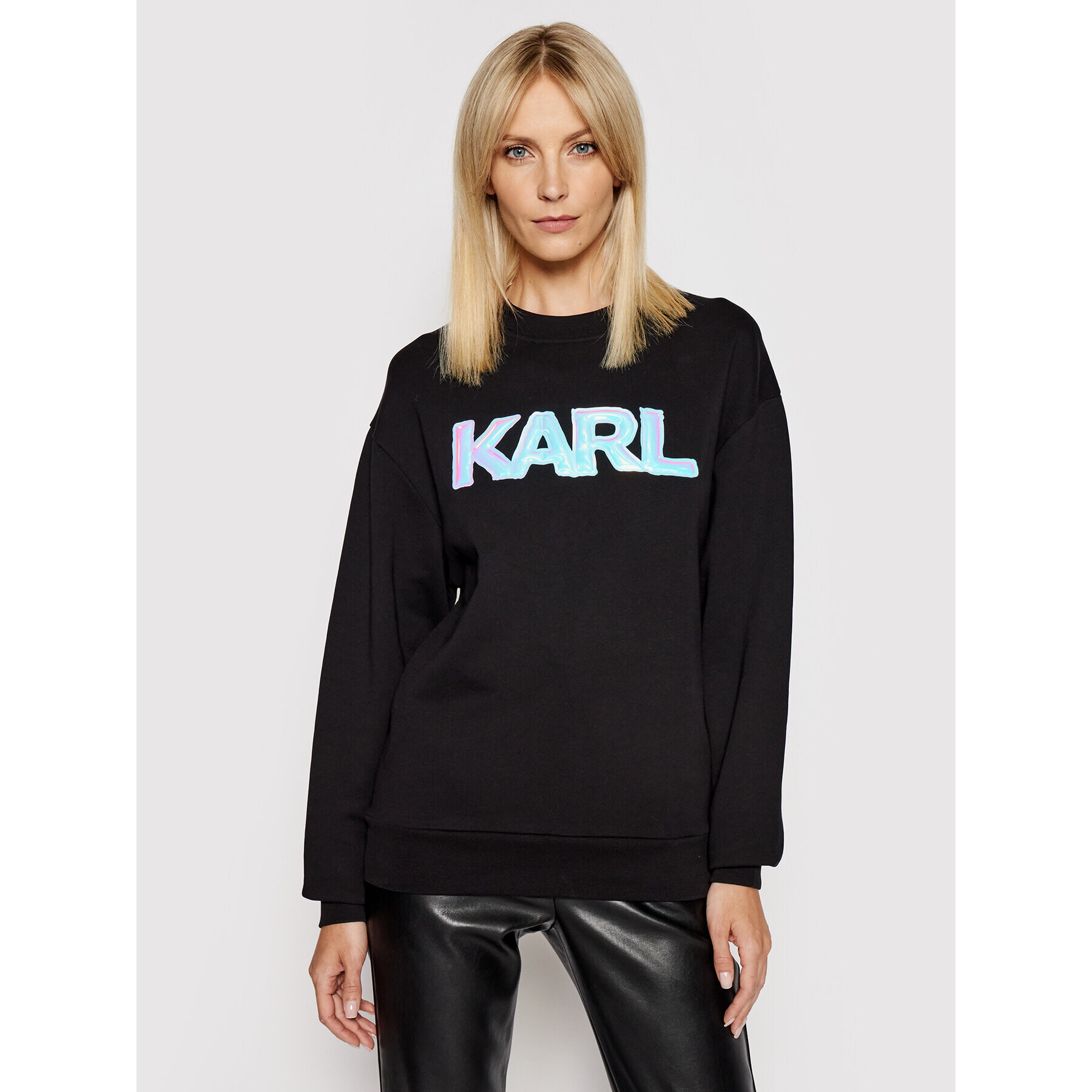 KARL LAGERFELD Bluză Unisex Balloon Logo 211U1804 Negru Regular Fit - Pled.ro