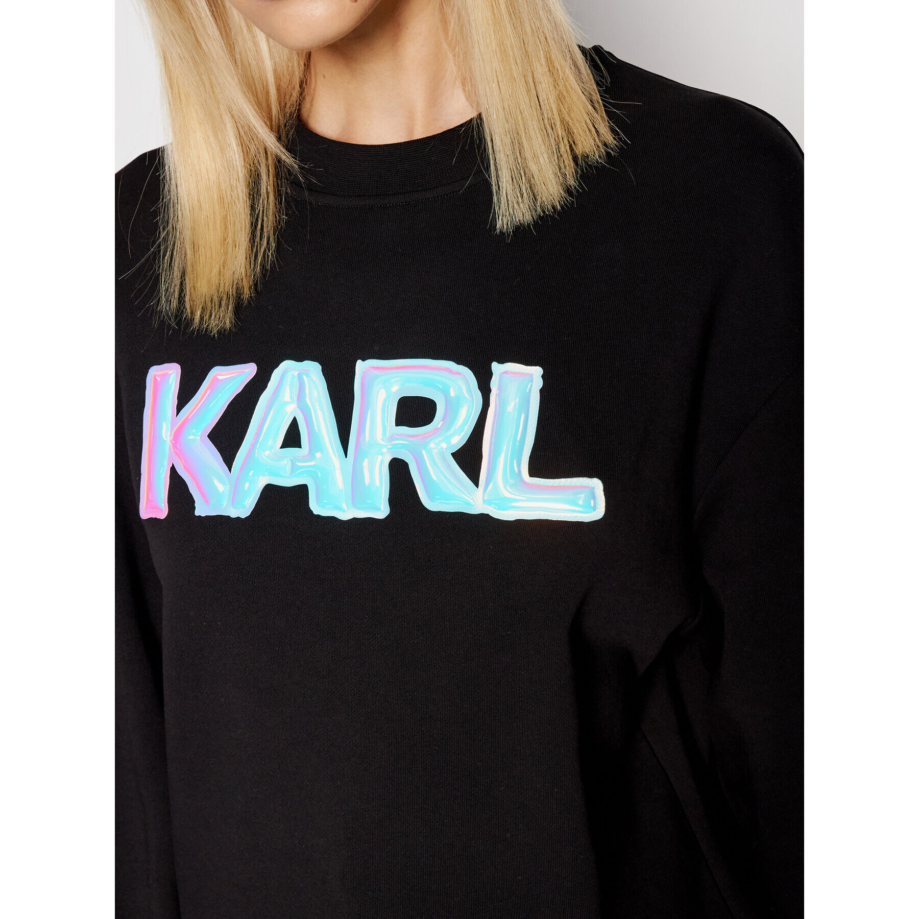 KARL LAGERFELD Bluză Unisex Balloon Logo 211U1804 Negru Regular Fit - Pled.ro