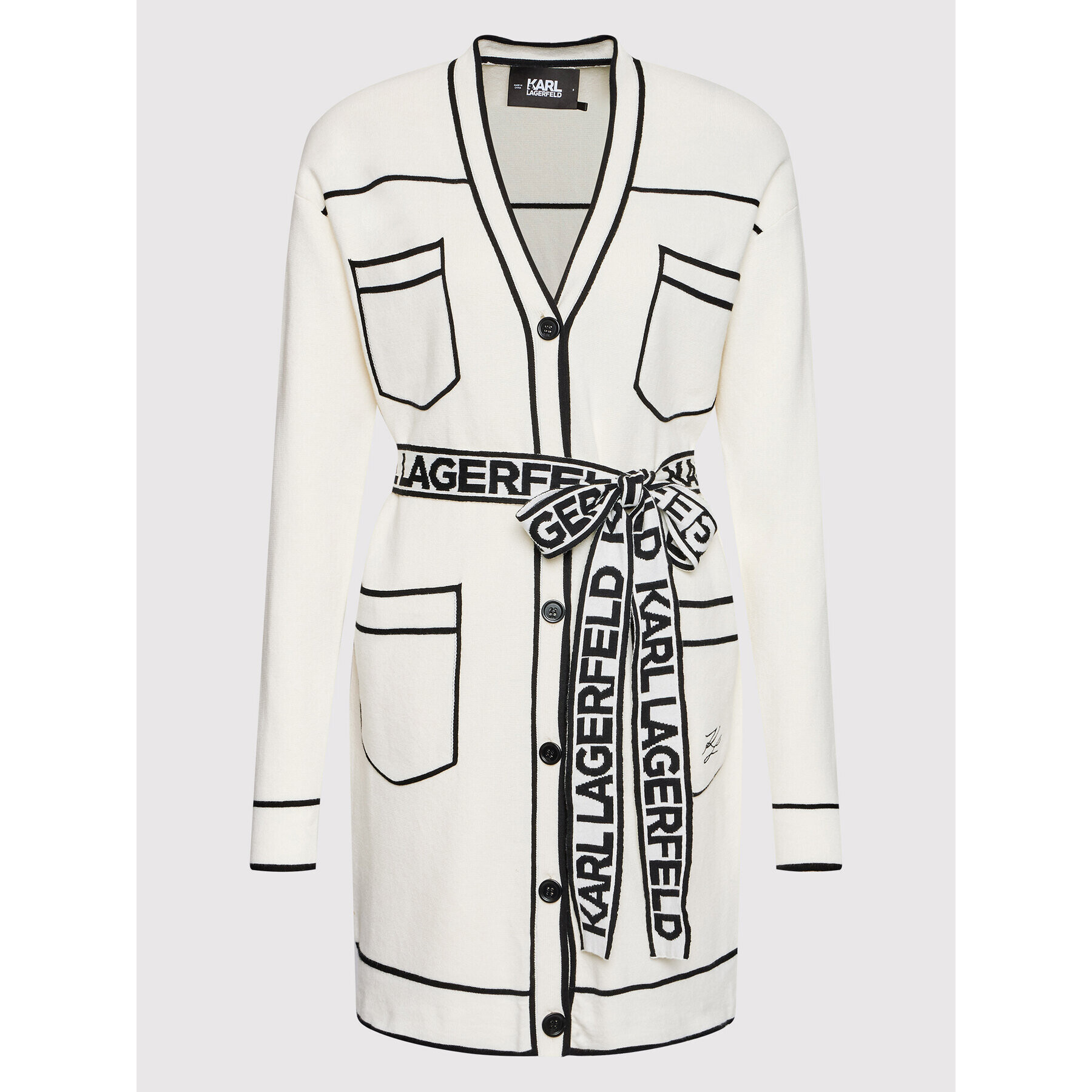 KARL LAGERFELD Cardigan 221W2003 Bej Relaxed Fit - Pled.ro