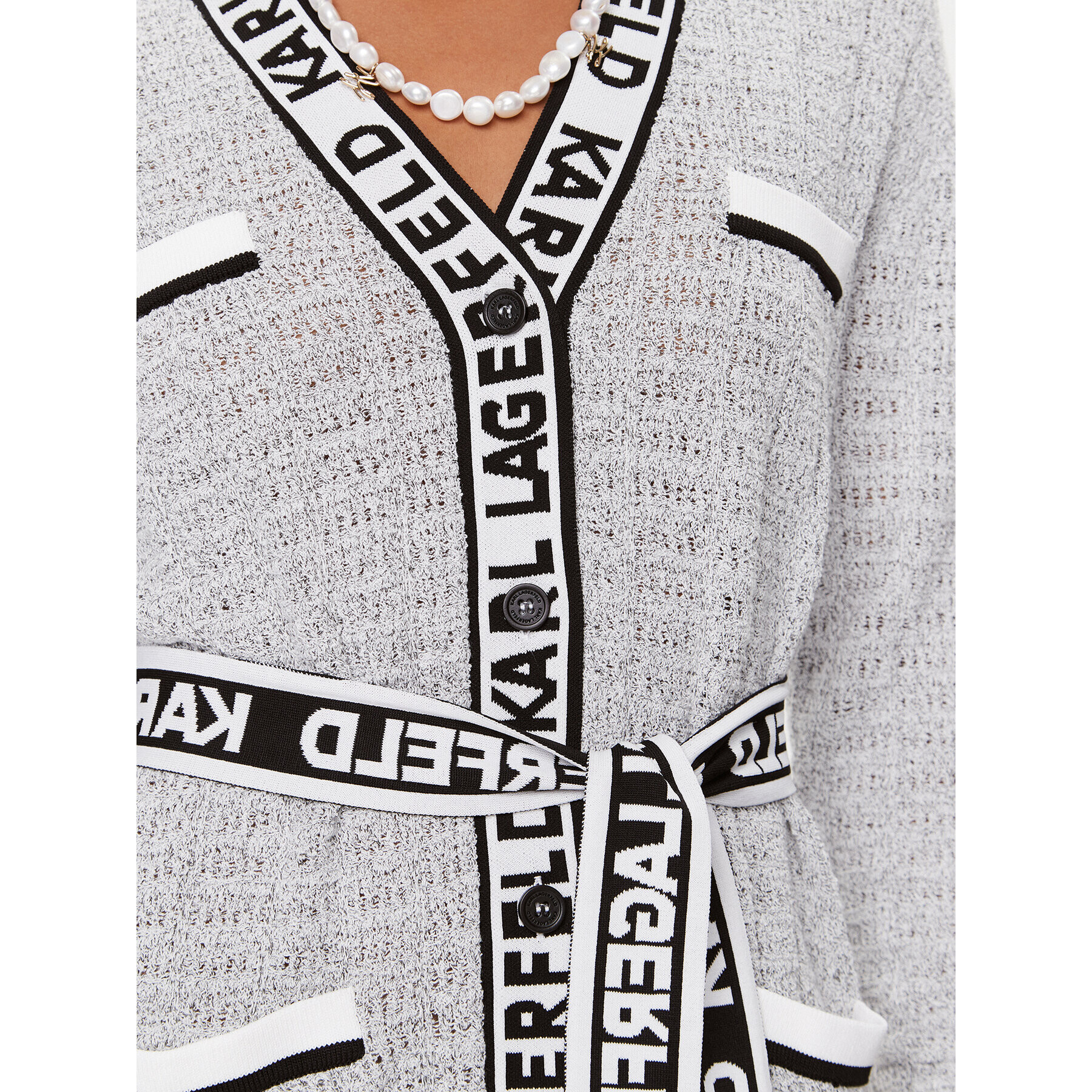 KARL LAGERFELD Cardigan 235W2006 Gri Regular Fit - Pled.ro