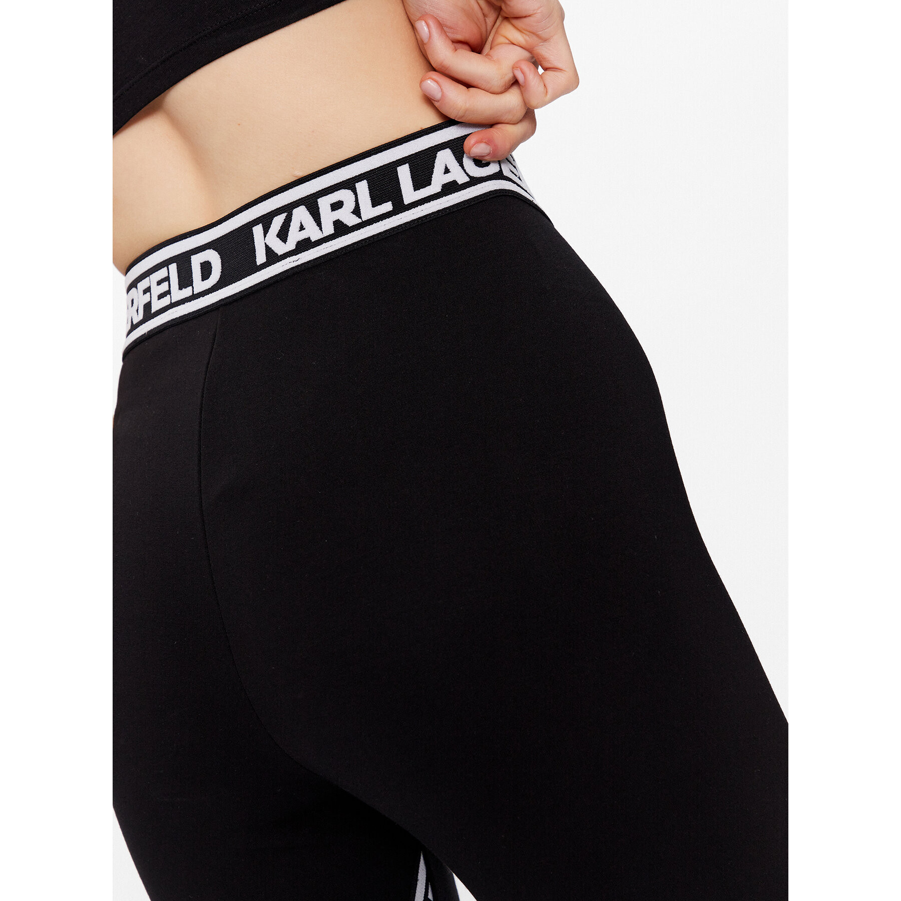 KARL LAGERFELD Colanți Logo Punto 225W1051 Negru Slim Fit - Pled.ro