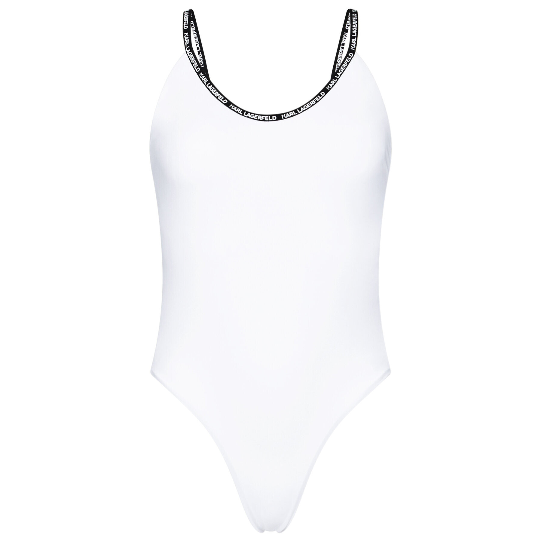 KARL LAGERFELD Costum de baie Branded Tape KL21WOP01 Alb - Pled.ro