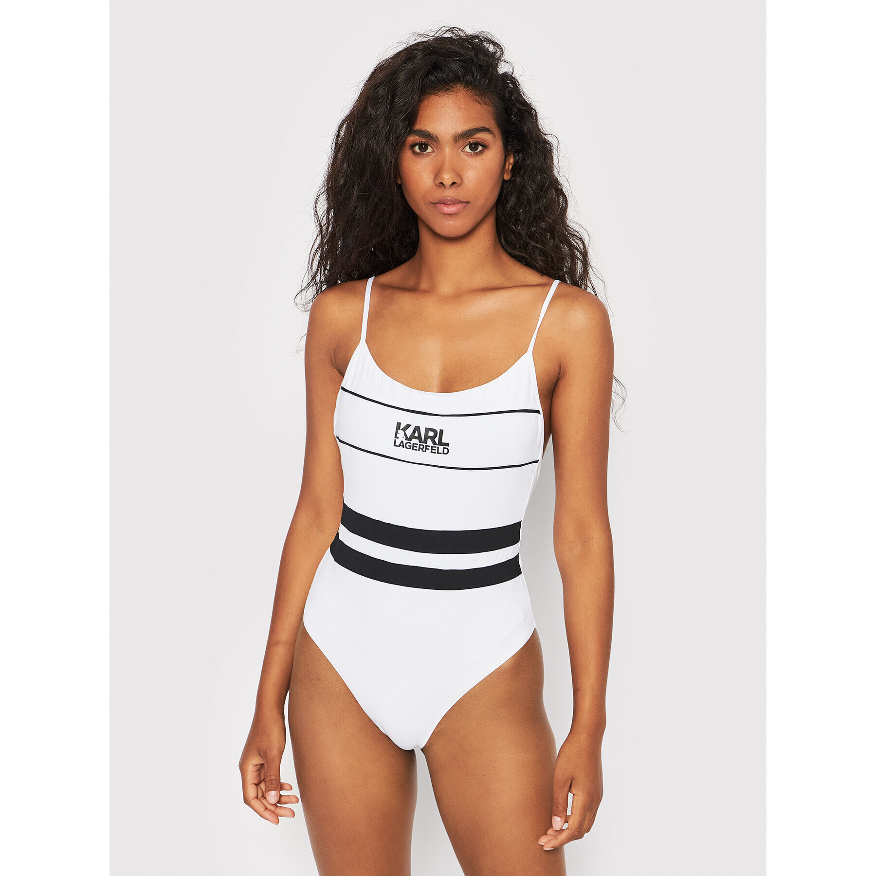 KARL LAGERFELD Costum de baie KL22WOP05 Alb - Pled.ro