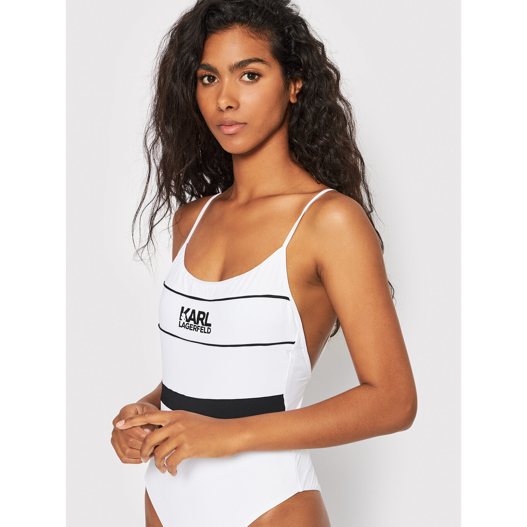 KARL LAGERFELD Costum de baie KL22WOP05 Alb - Pled.ro