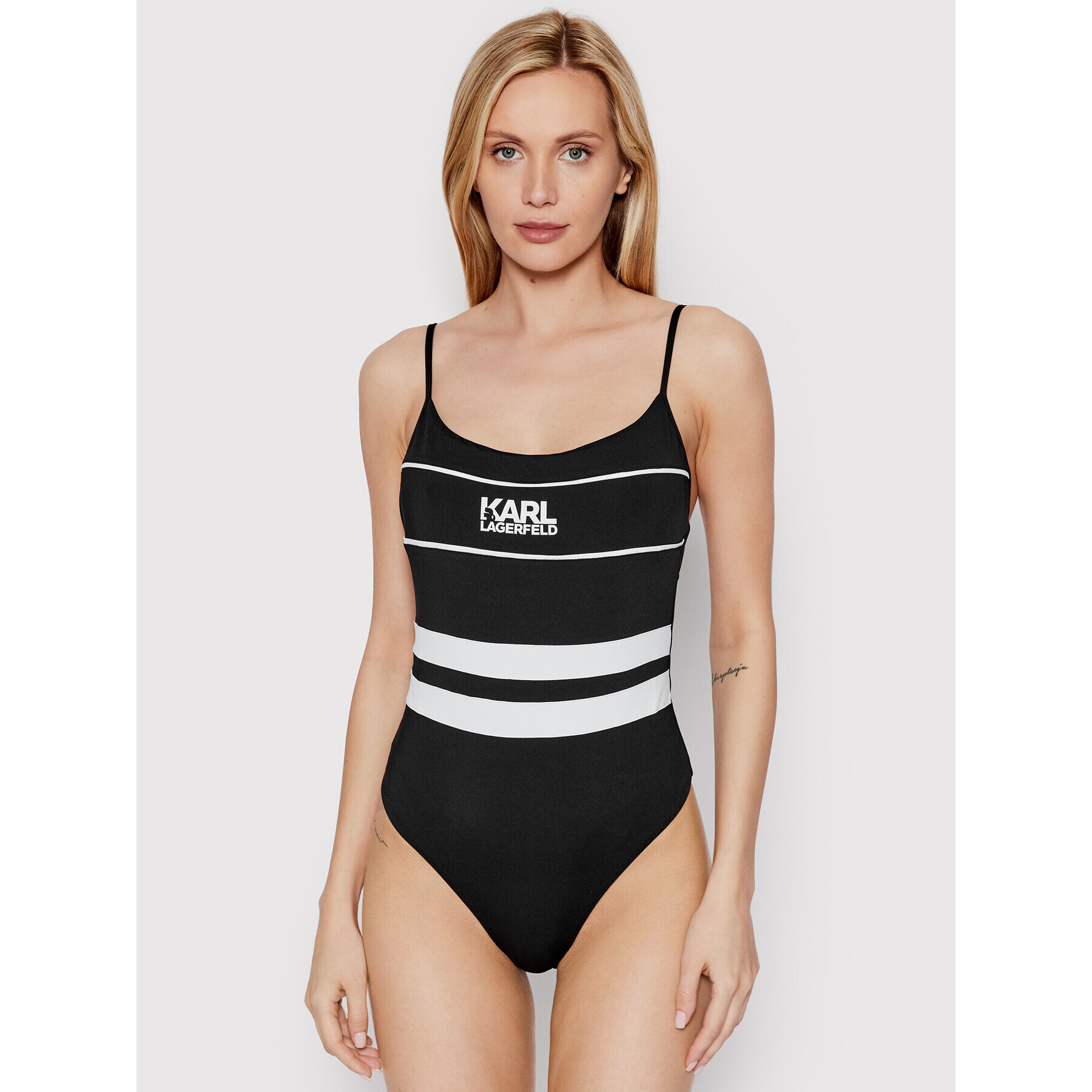 KARL LAGERFELD Costum de baie KL22WOP05 Negru - Pled.ro