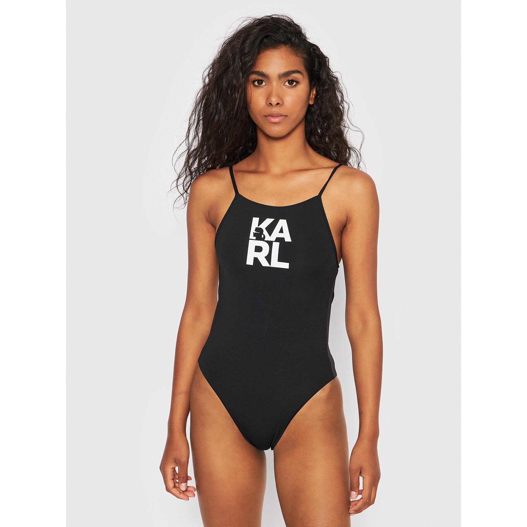 KARL LAGERFELD Costum de baie Printed Logo KL22WOP01 Negru - Pled.ro