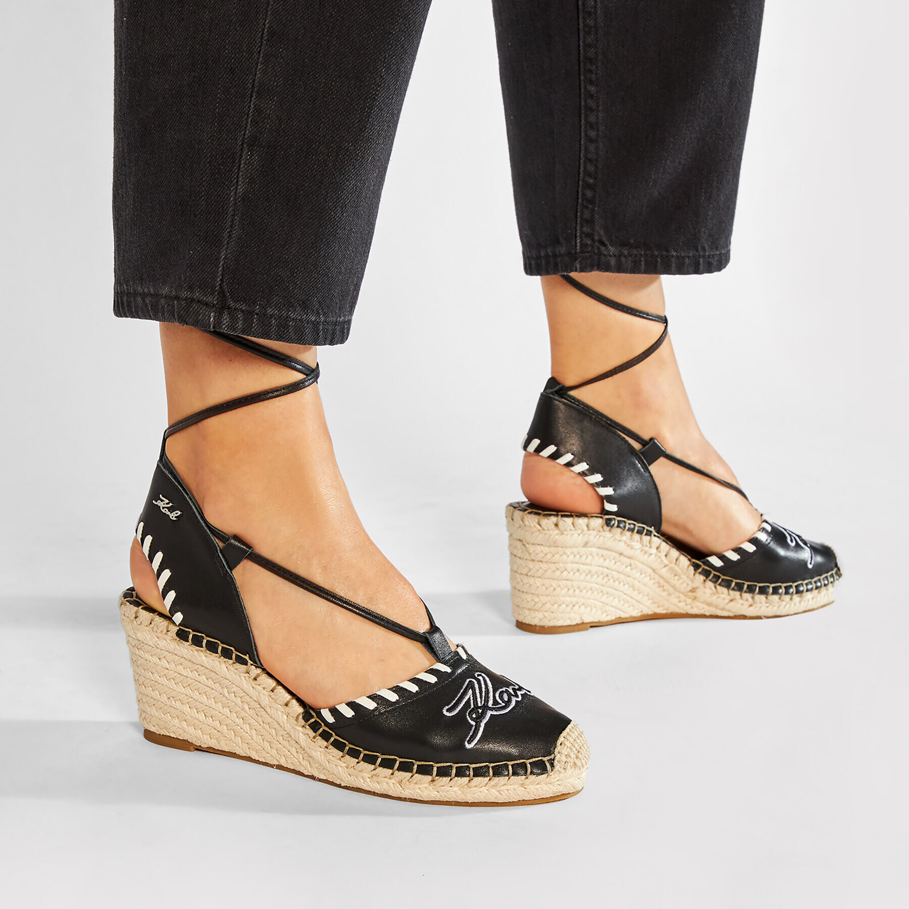 KARL LAGERFELD Espadrile KL32219 Negru - Pled.ro