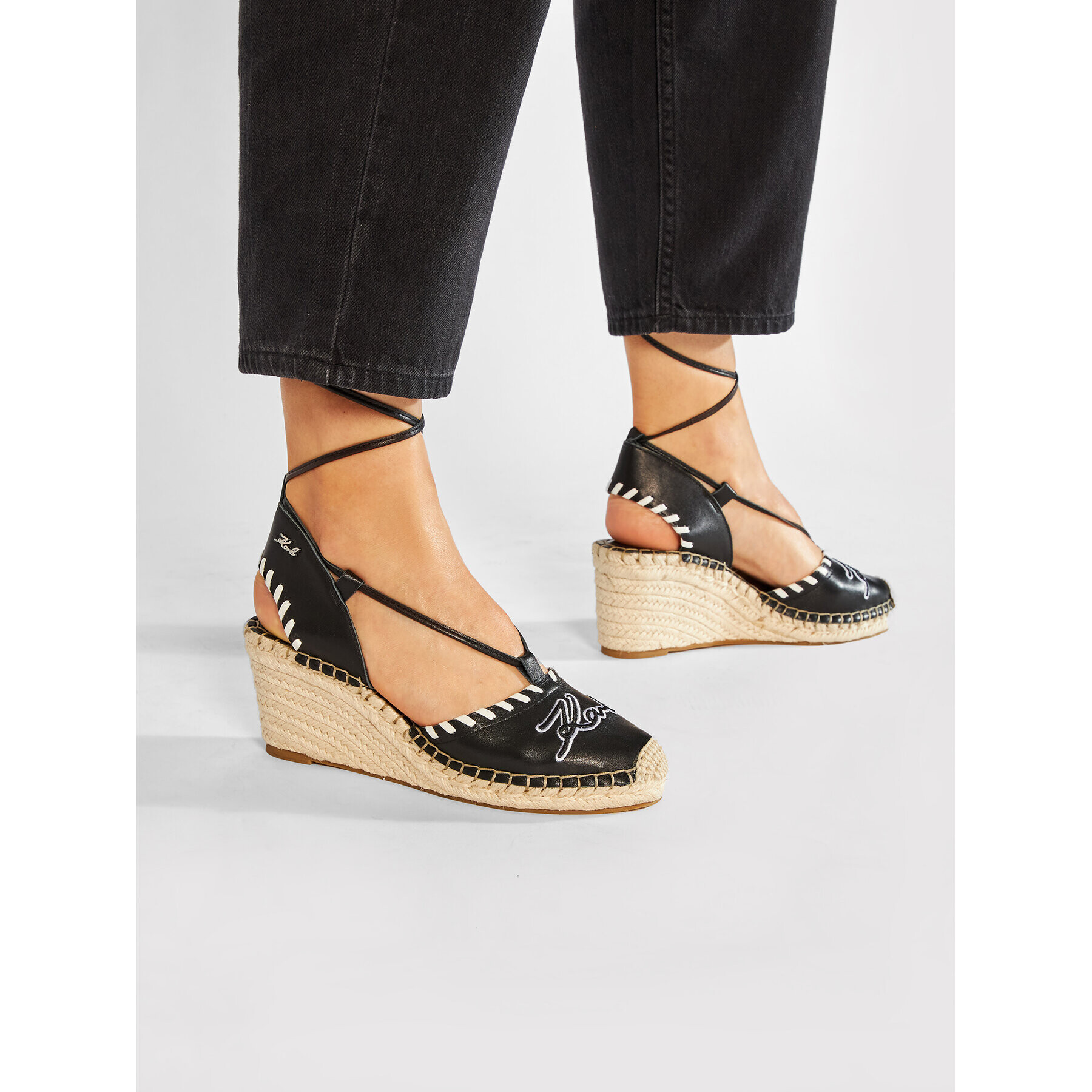 KARL LAGERFELD Espadrile KL32219 Negru - Pled.ro