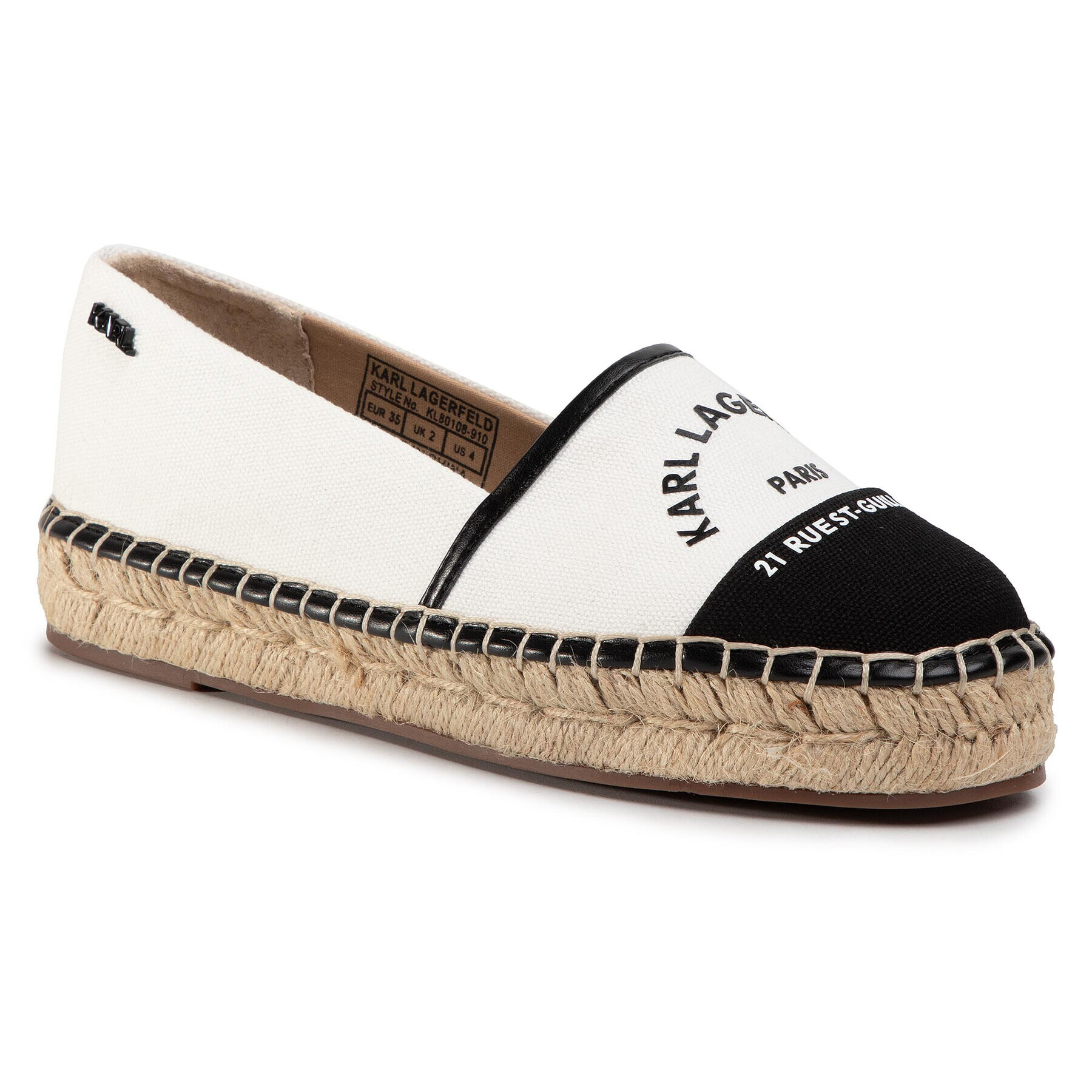 KARL LAGERFELD Espadrile KL80108 Alb - Pled.ro