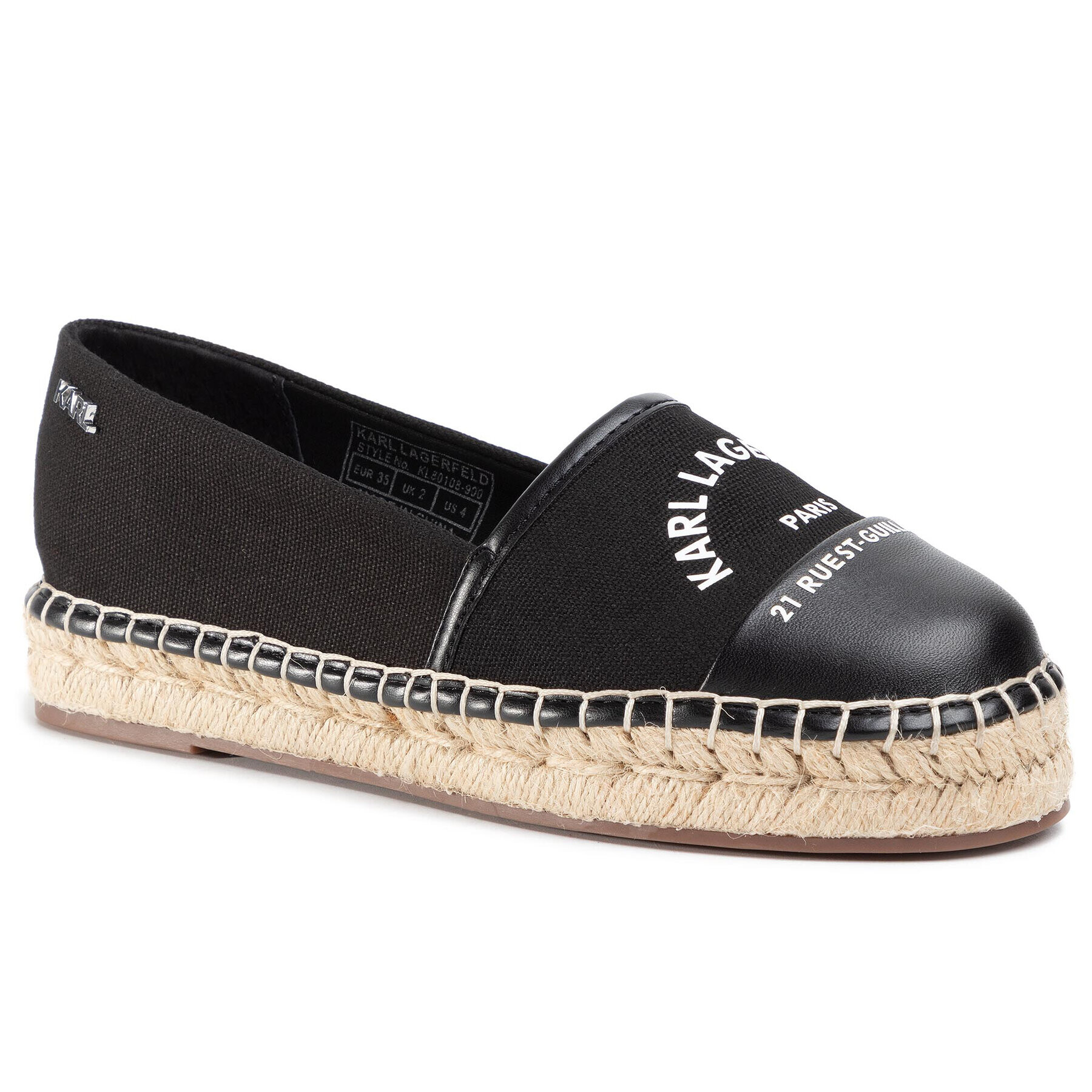 KARL LAGERFELD Espadrile KL80108 Negru - Pled.ro