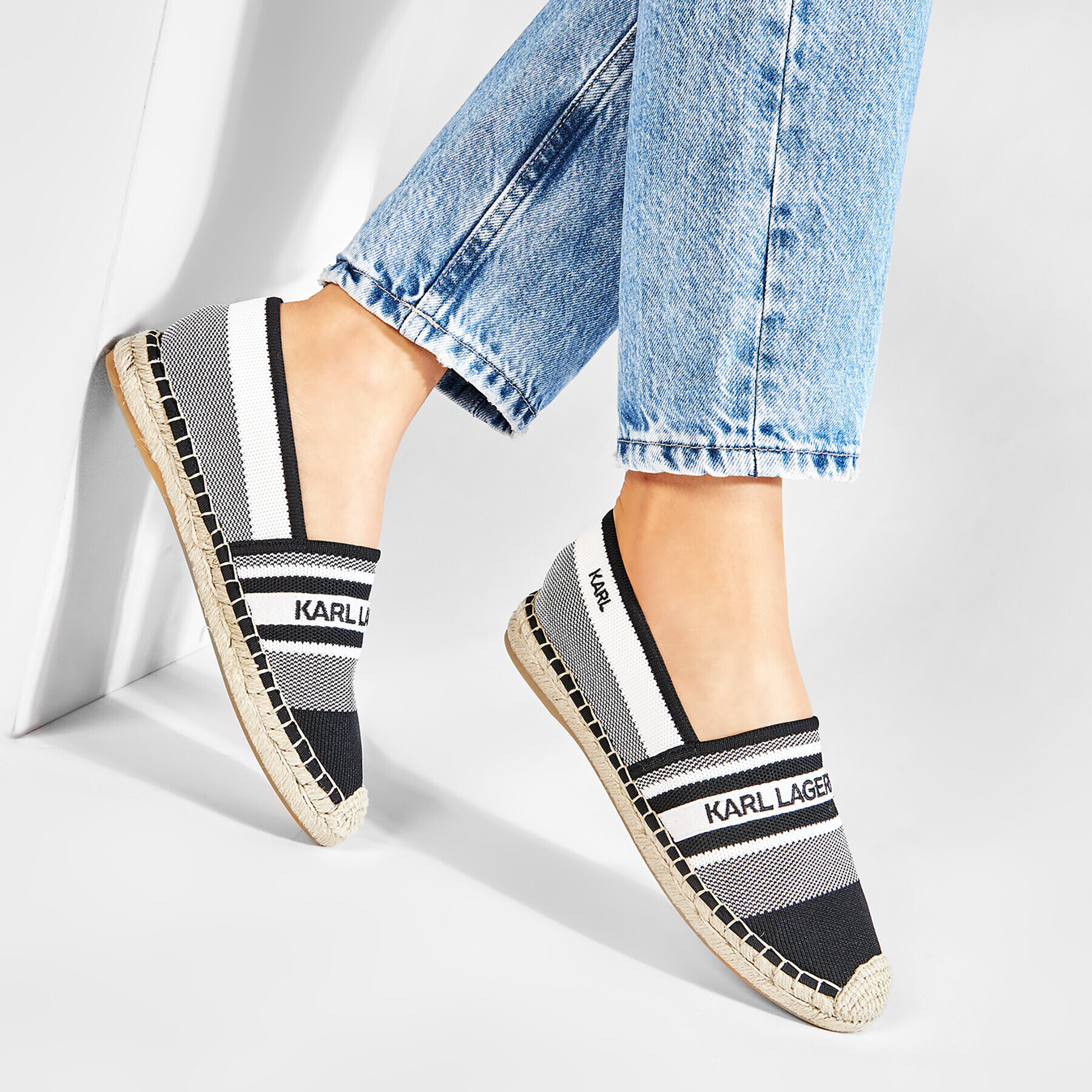 KARL LAGERFELD Espadrile KL80175 Alb - Pled.ro