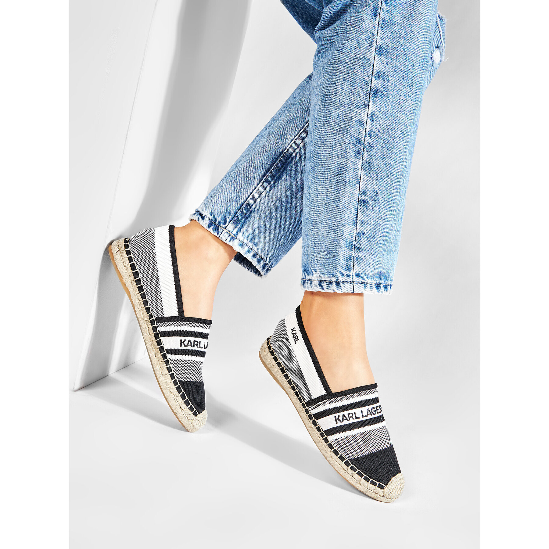 KARL LAGERFELD Espadrile KL80175 Alb - Pled.ro