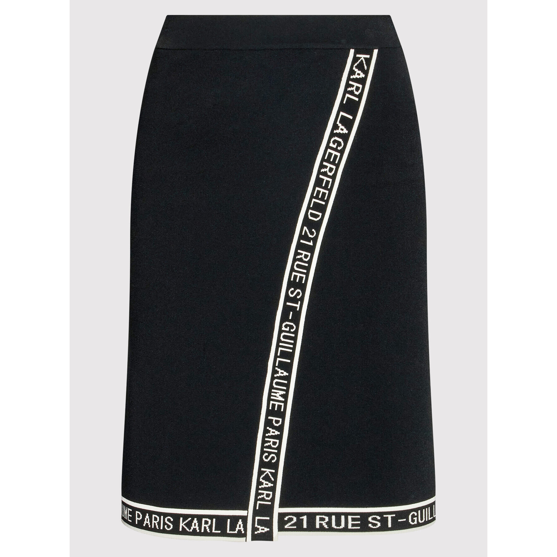 KARL LAGERFELD Fustă tip creion Logo Wrap 216W1241 Negru Regular Fit - Pled.ro