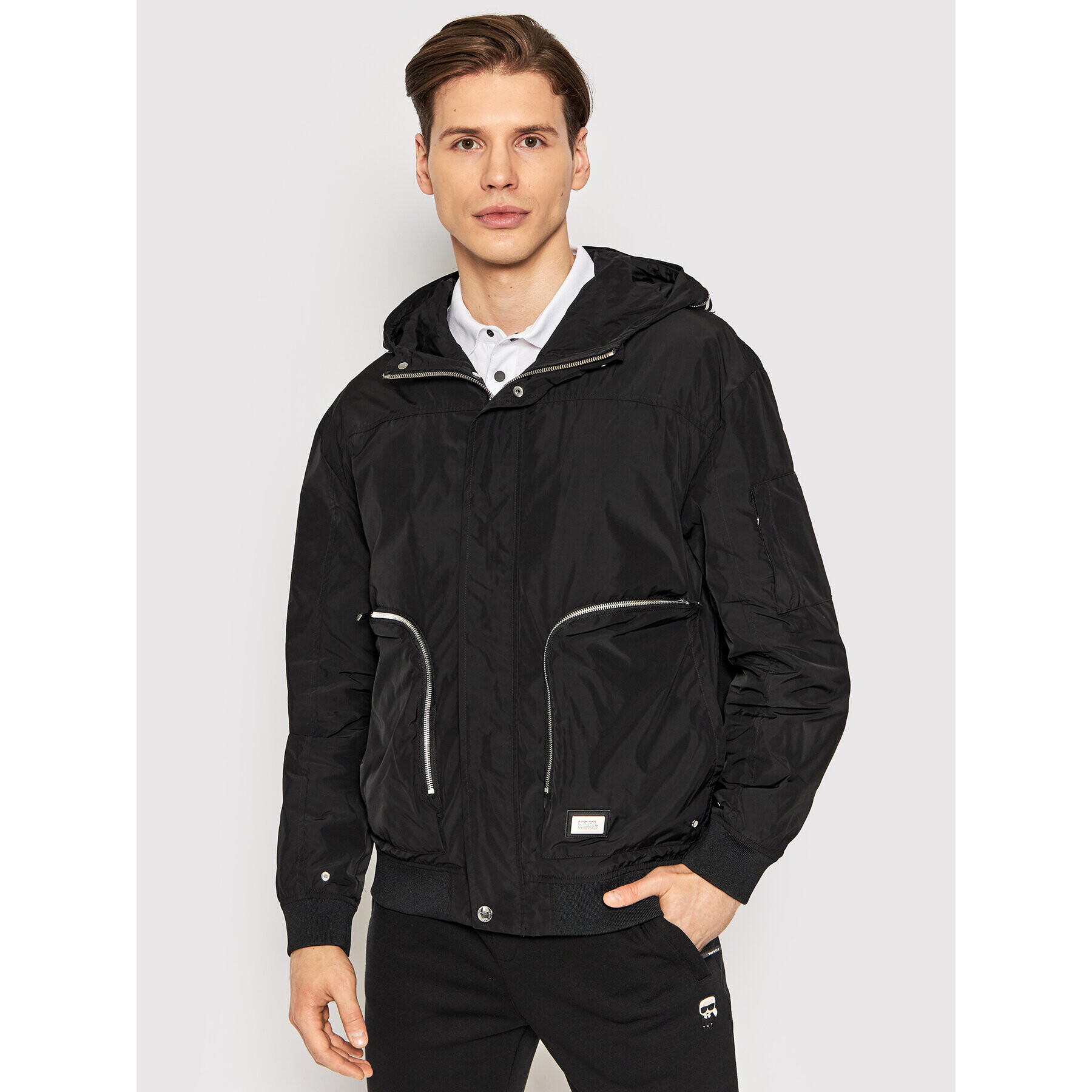 KARL LAGERFELD Geacă Blouson 505000 521504 Negru Regular Fit - Pled.ro