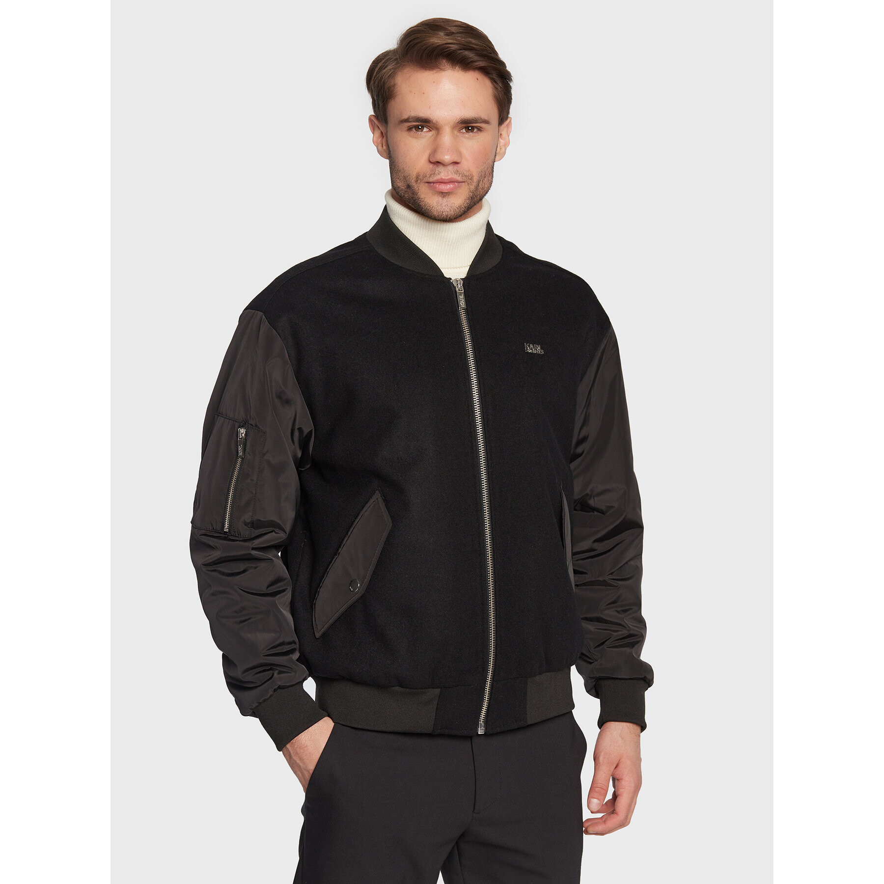 KARL LAGERFELD Geacă bomber 505043 524799 Negru Regular Fit - Pled.ro