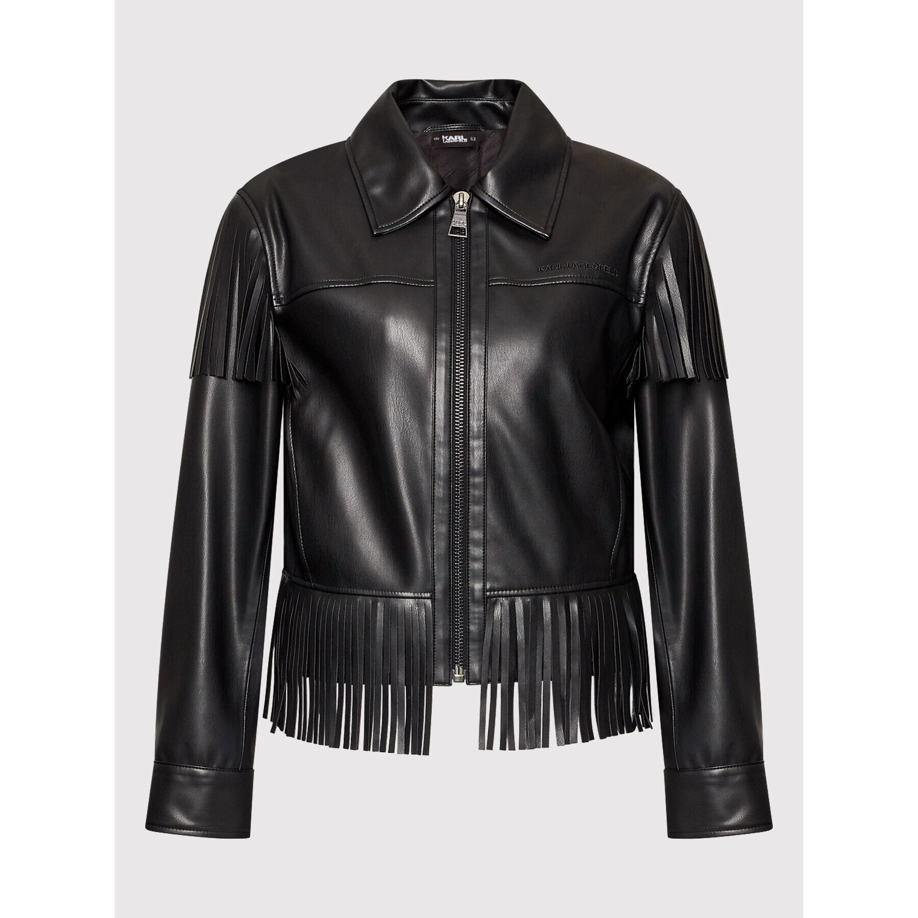 KARL LAGERFELD Geacă din imitație de piele Fringe 220W1405 Negru Regular Fit - Pled.ro