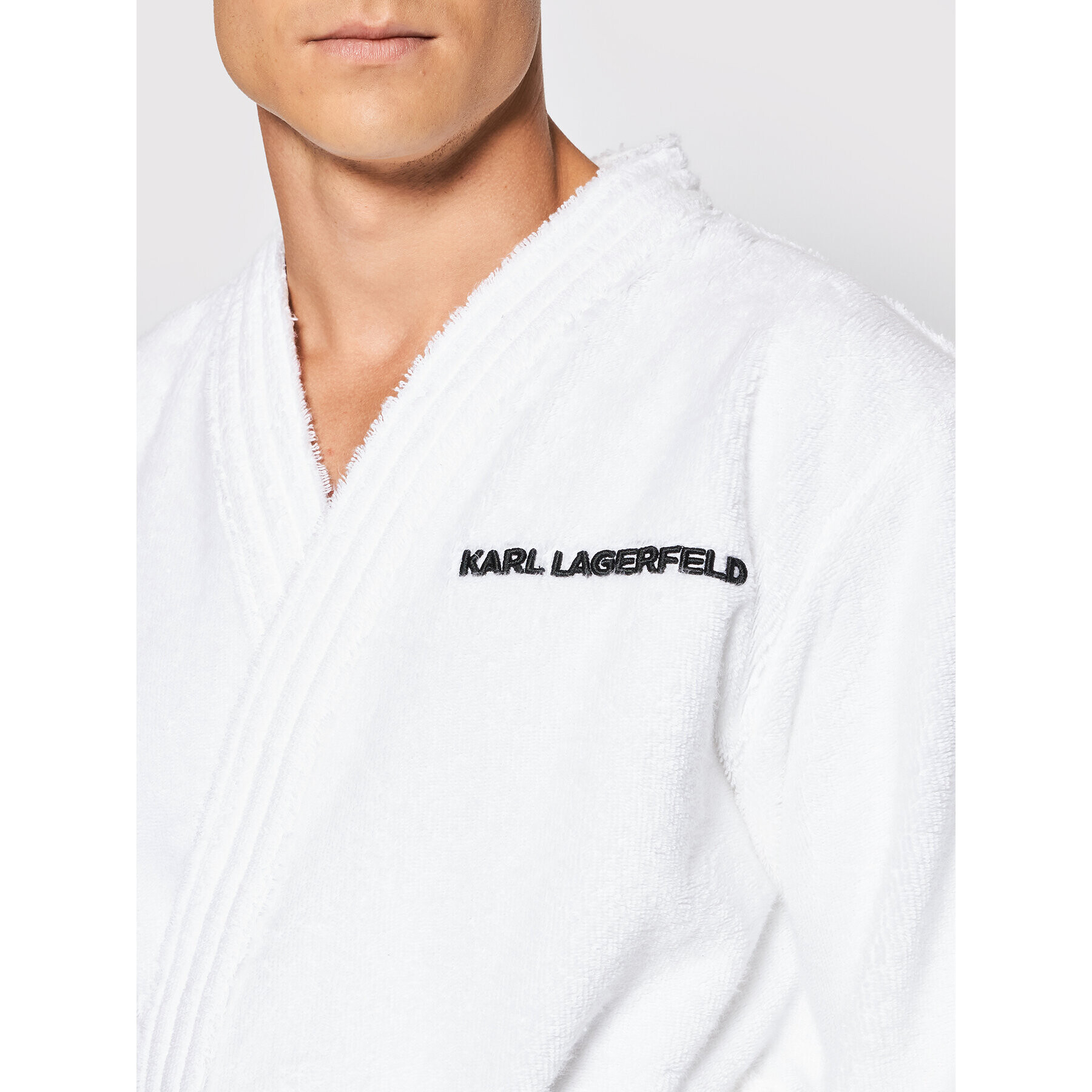 KARL LAGERFELD Halat Unisex Logo 211M2180 Alb - Pled.ro