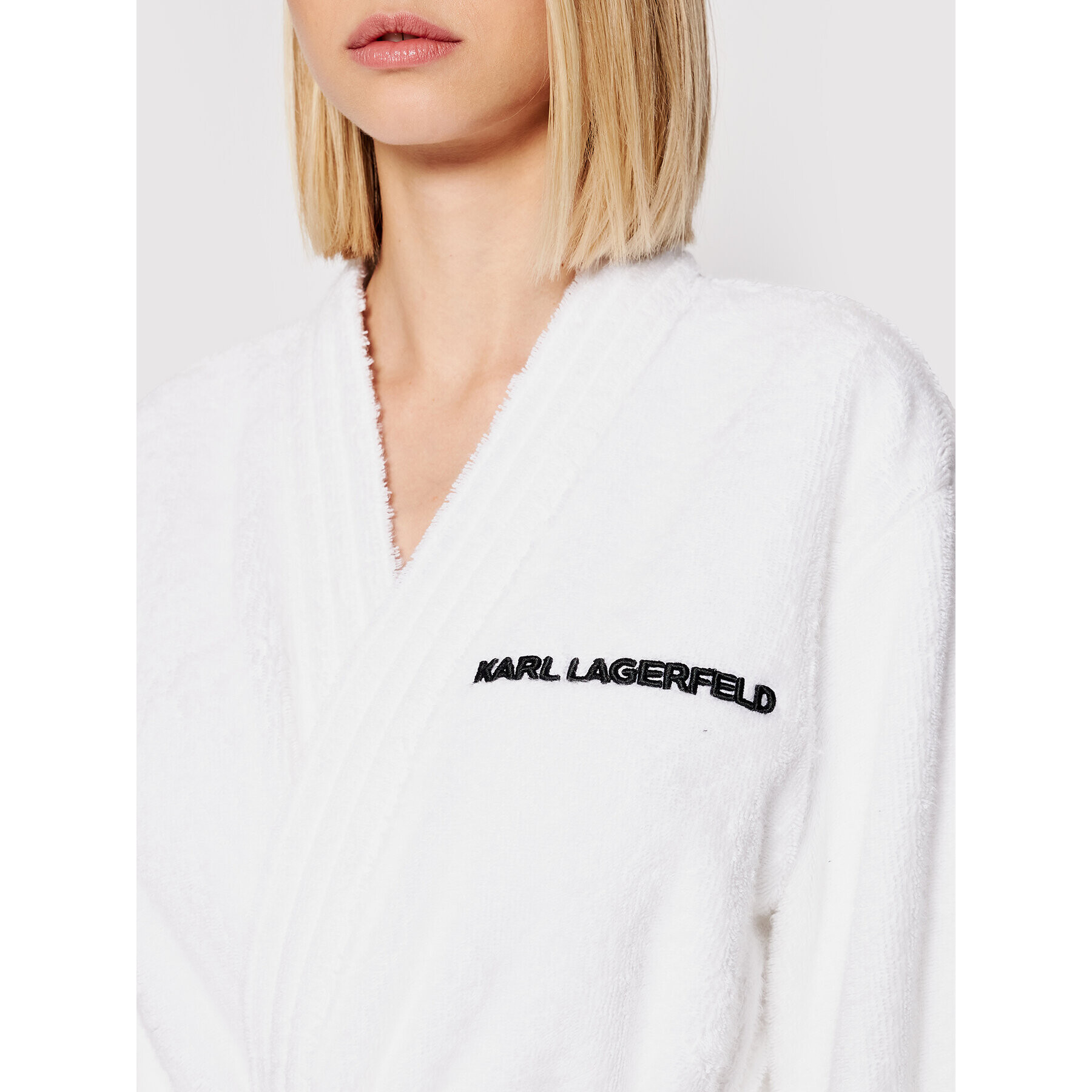 KARL LAGERFELD Halat Unisex Logo 211M2180 Alb - Pled.ro