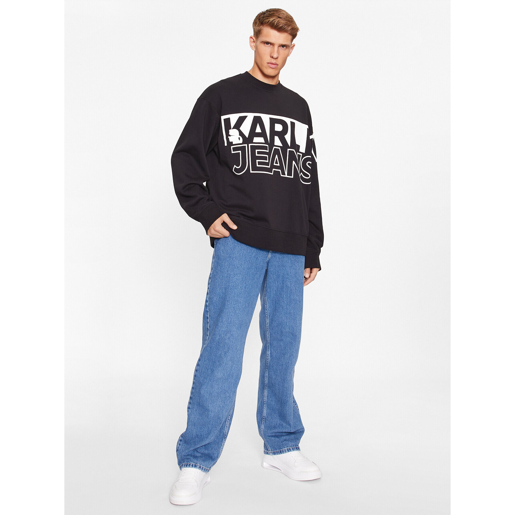 Karl Lagerfeld Jeans Blugi 235D1112 Albastru Relaxed Fit - Pled.ro