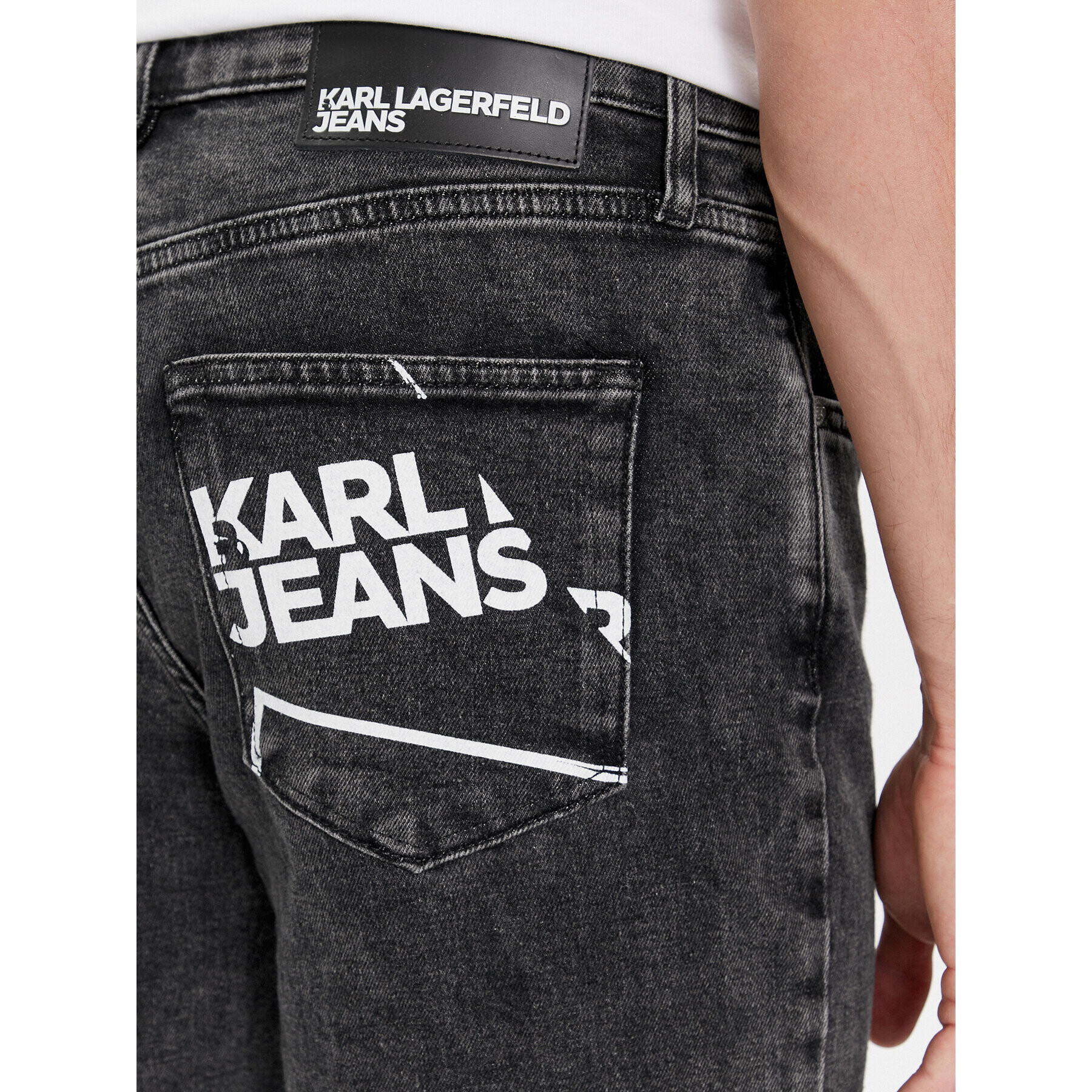 Karl Lagerfeld Jeans Blugi 240D1115 Gri Slim Fit - Pled.ro