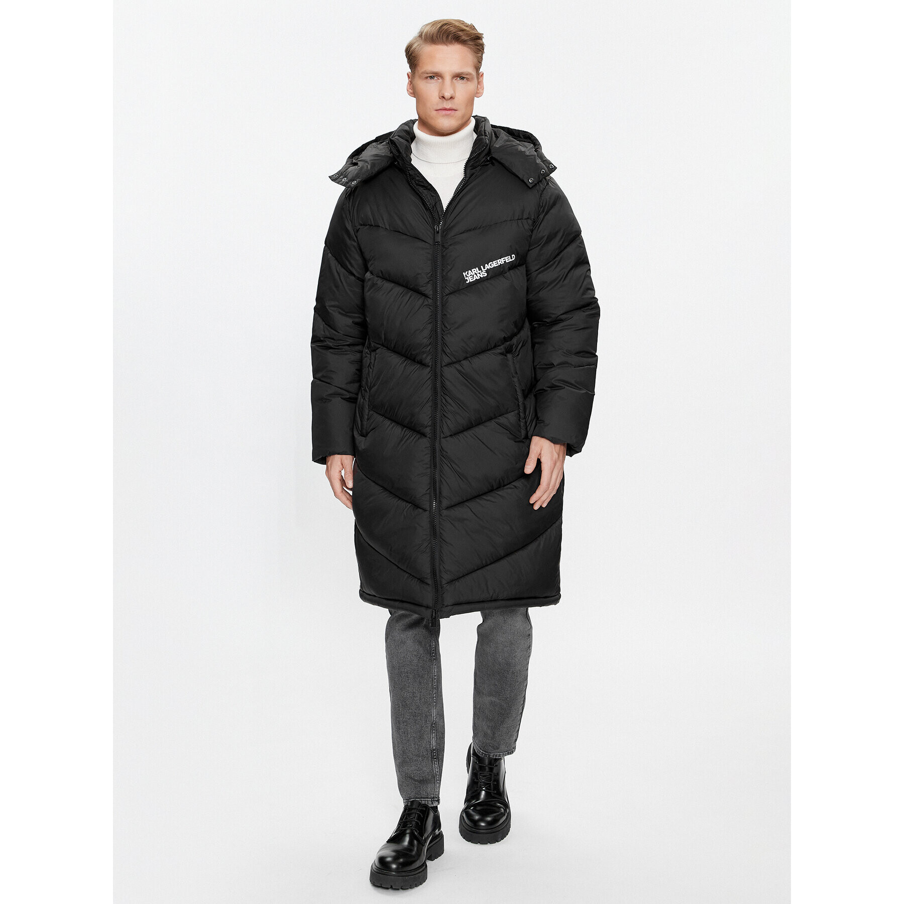 Karl Lagerfeld Jeans KARL LAGERFELD Geacă din puf Klj Long Puffer Jacket 236D1501 Negru Regular Fit - Pled.ro