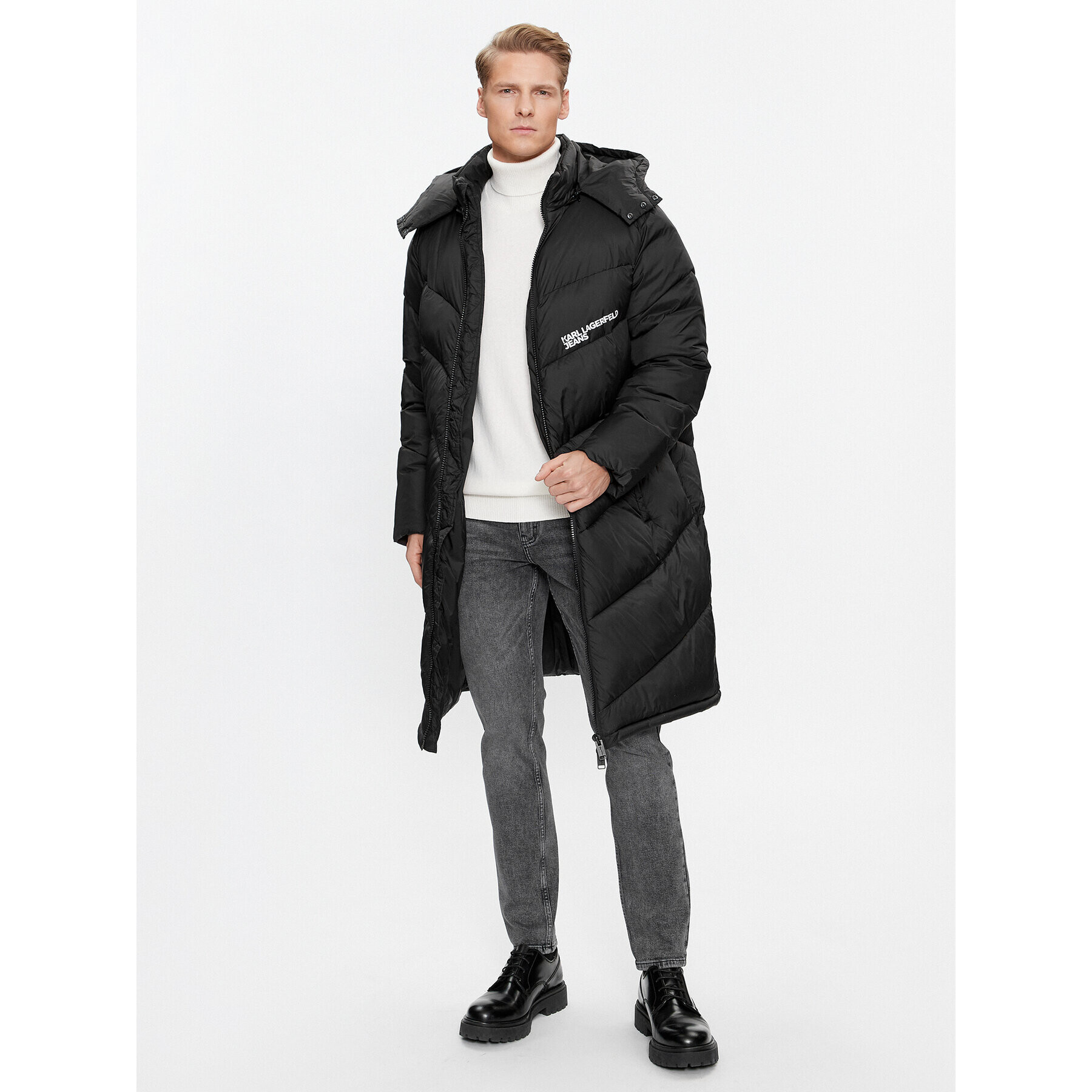 Karl Lagerfeld Jeans KARL LAGERFELD Geacă din puf Klj Long Puffer Jacket 236D1501 Negru Regular Fit - Pled.ro