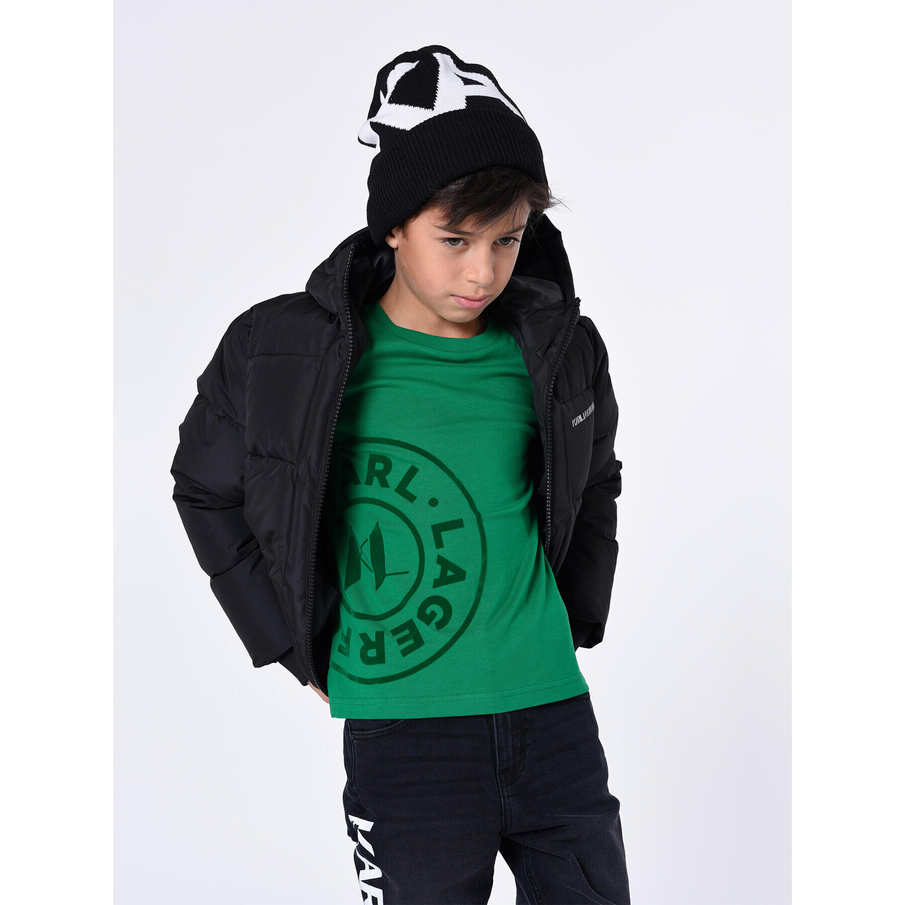 Karl Lagerfeld Kids Bluză Z25418 D Verde Regular Fit - Pled.ro