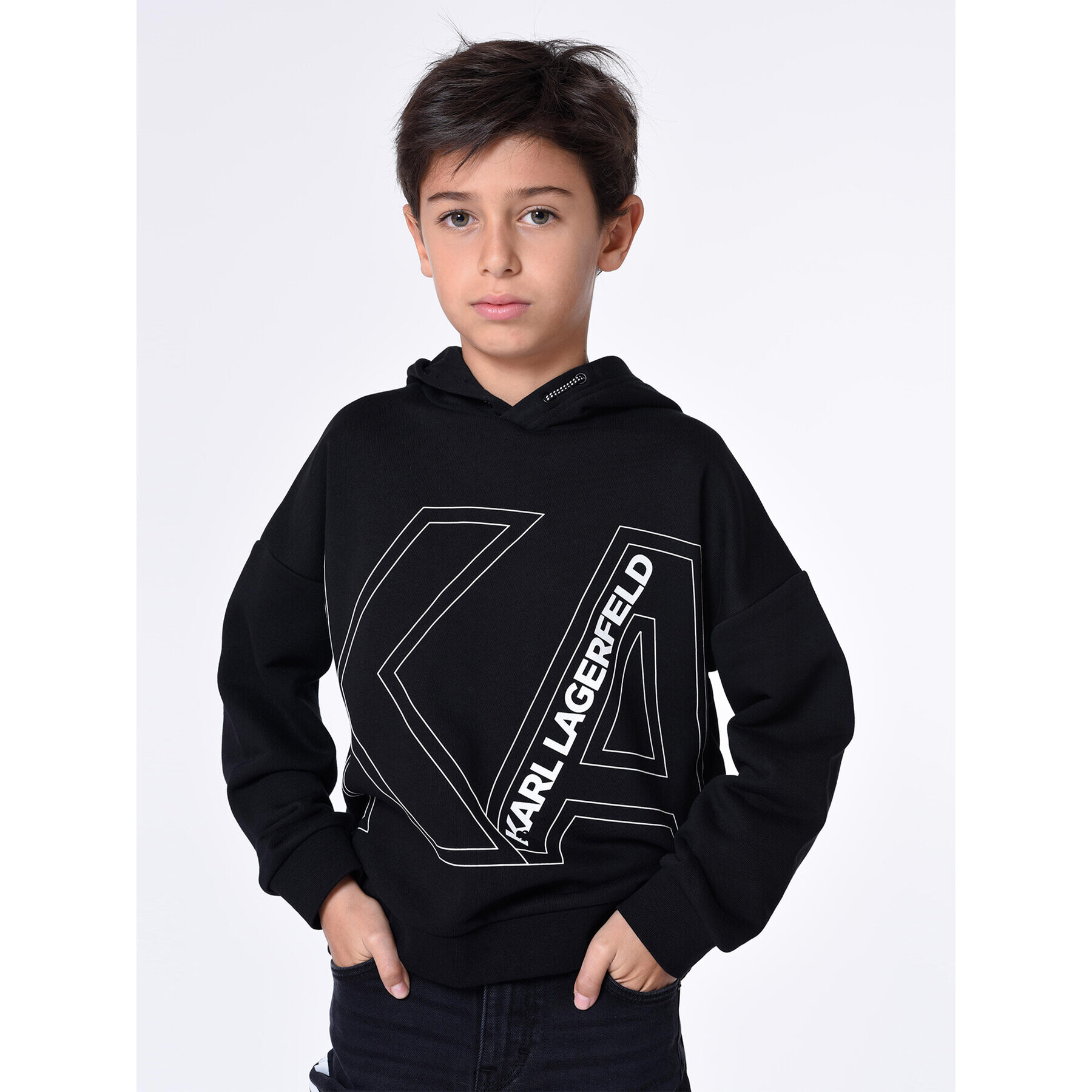 Karl Lagerfeld Kids Bluză Z25431 M Negru Regular Fit - Pled.ro