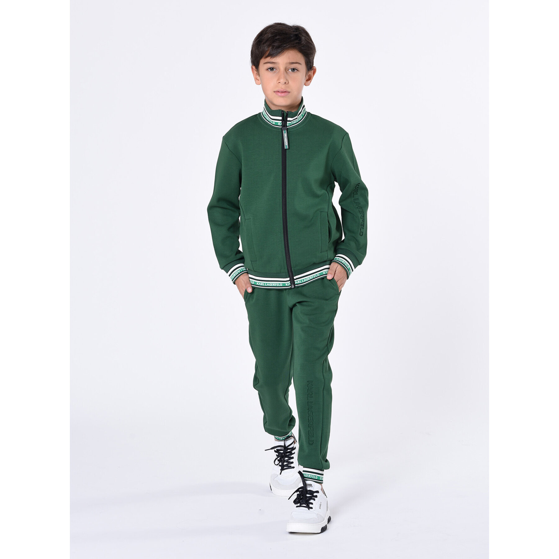 Karl Lagerfeld Kids Bluză Z25436 M Verde Regular Fit - Pled.ro