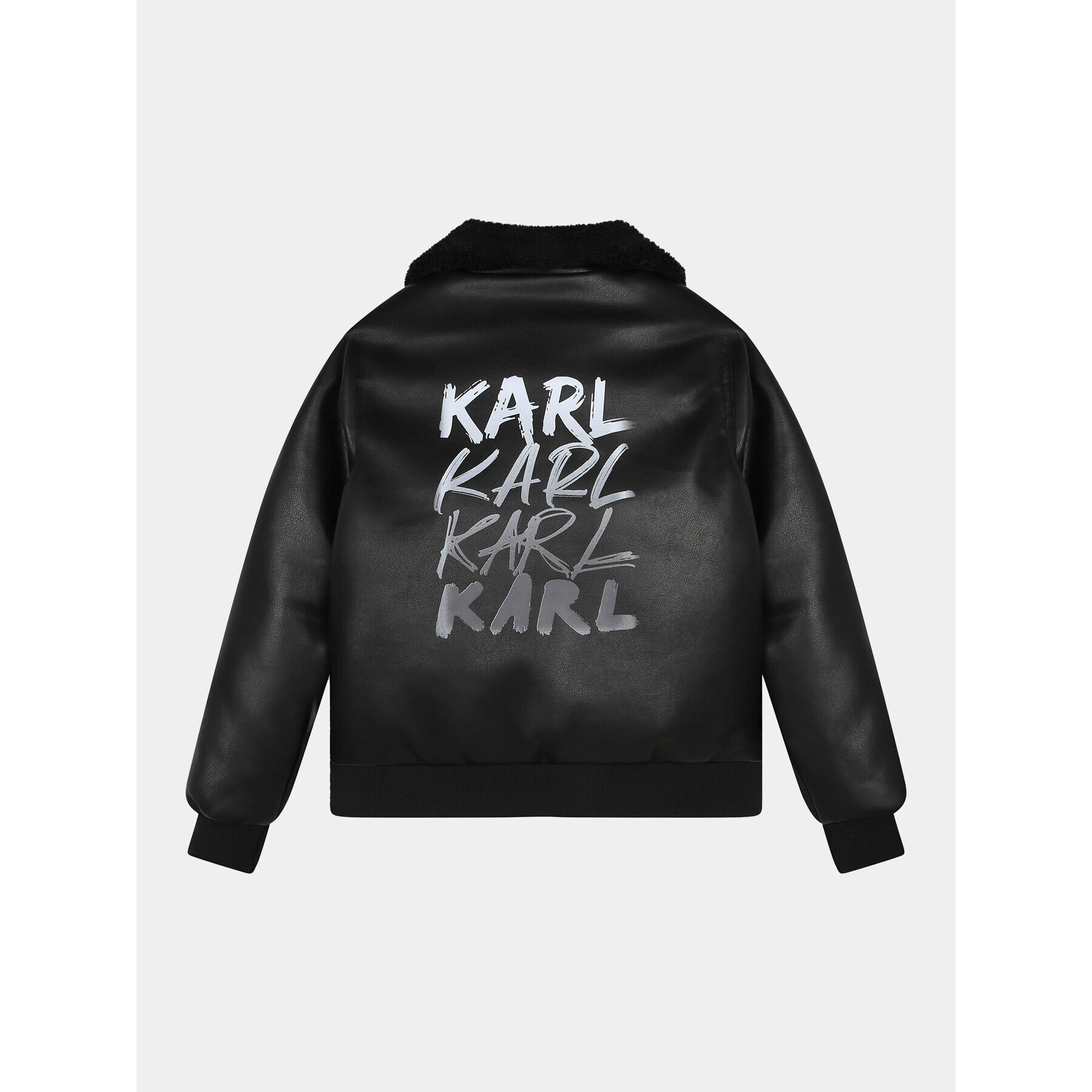 Karl Lagerfeld Kids Geacă din imitație de piele Z26103 D Negru Regular Fit - Pled.ro