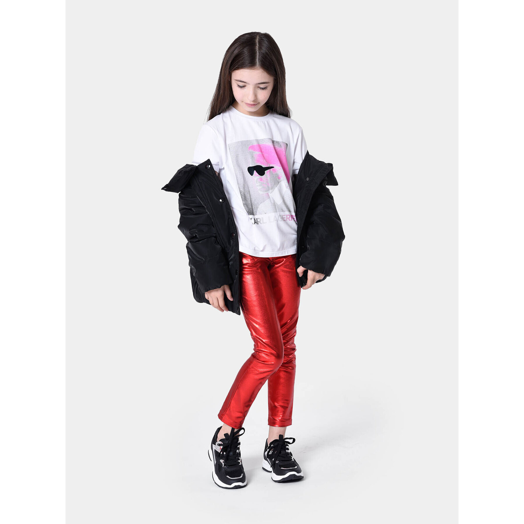 Karl Lagerfeld Kids Geacă din puf Z16164 M Negru Regular Fit - Pled.ro