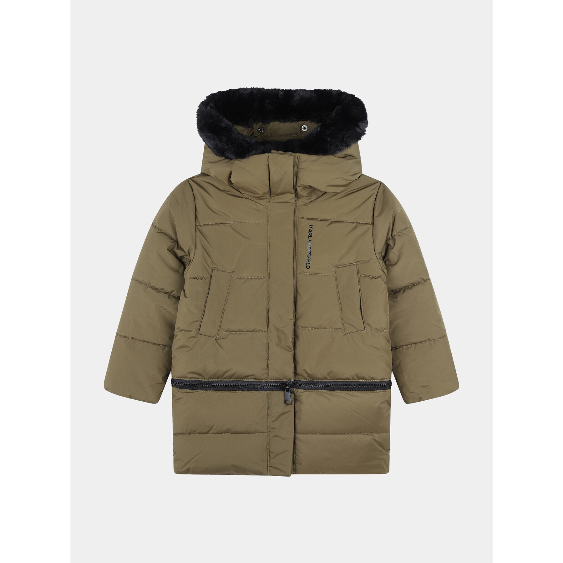 Karl Lagerfeld Kids Geacă din puf Z16167 S Kaki Regular Fit - Pled.ro