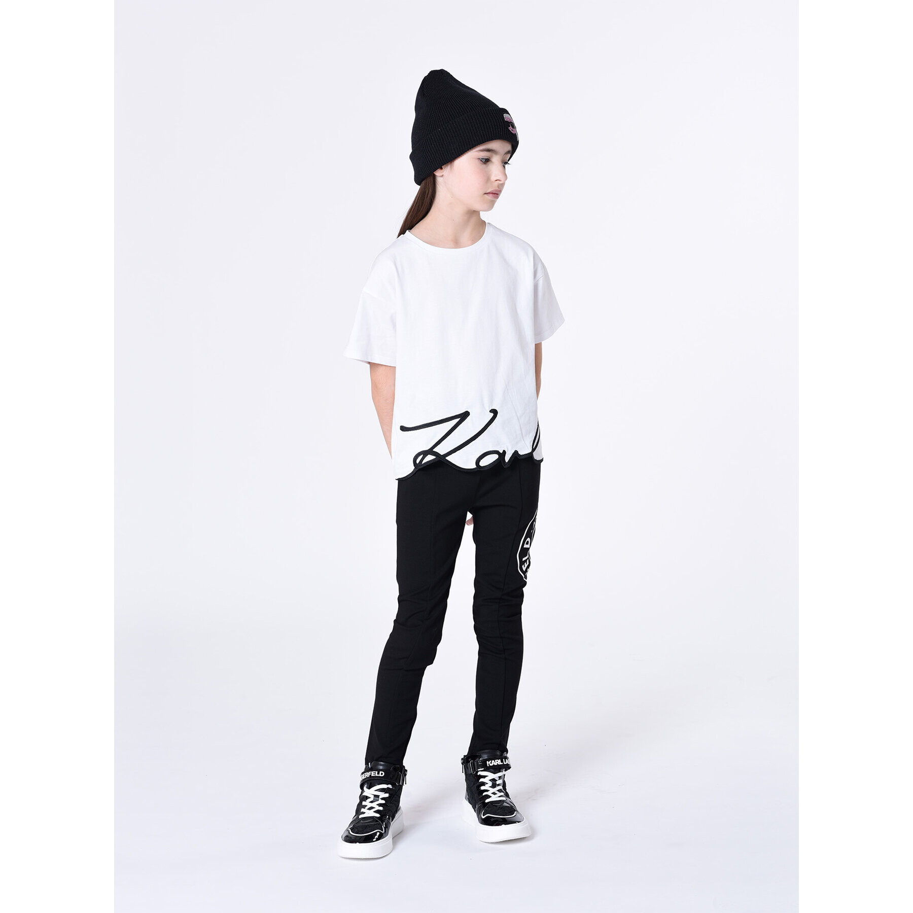 Karl Lagerfeld Kids Pantaloni trening Z14216 S Negru Regular Fit - Pled.ro