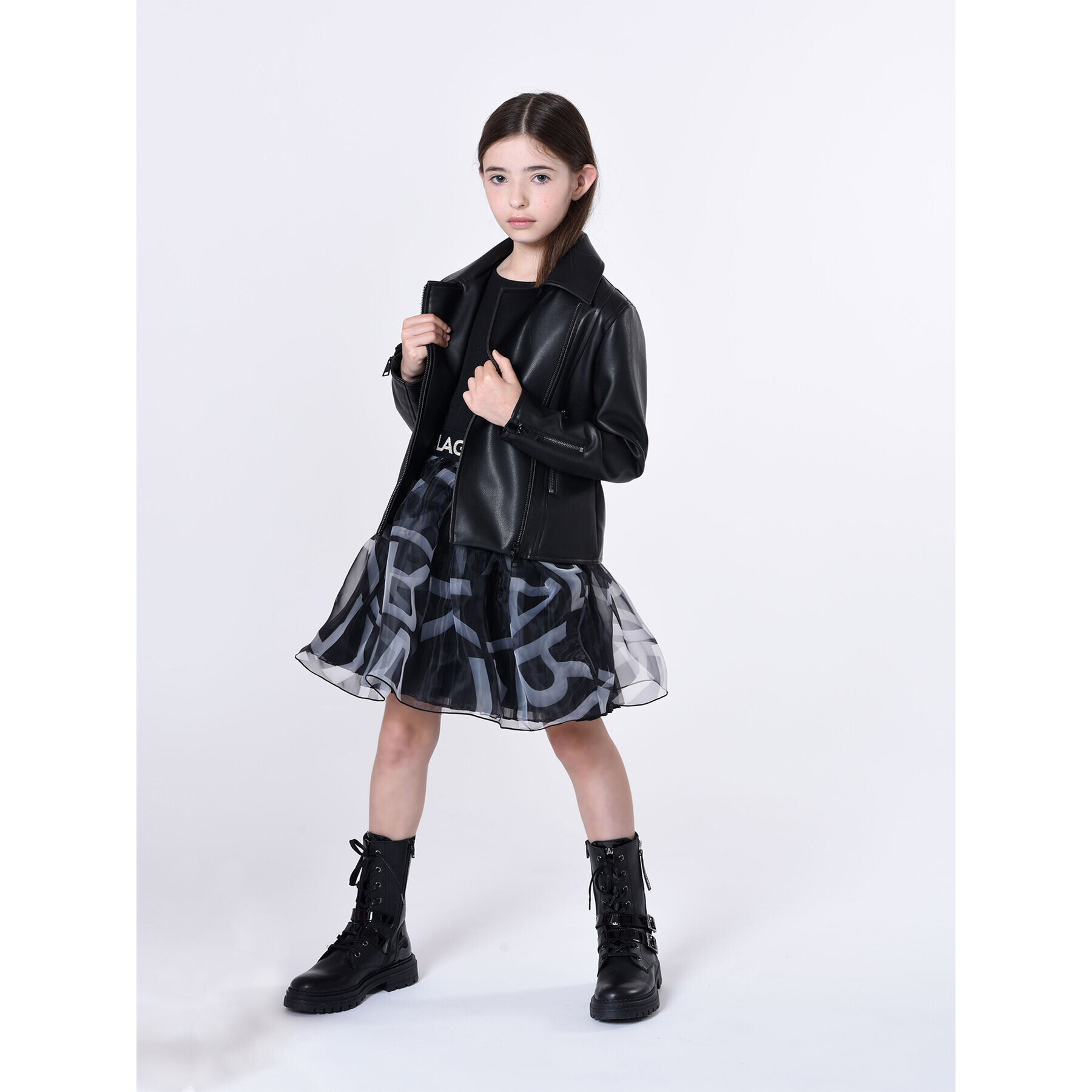 Karl Lagerfeld Kids Rochie de zi Z12261 D Negru Regular Fit - Pled.ro