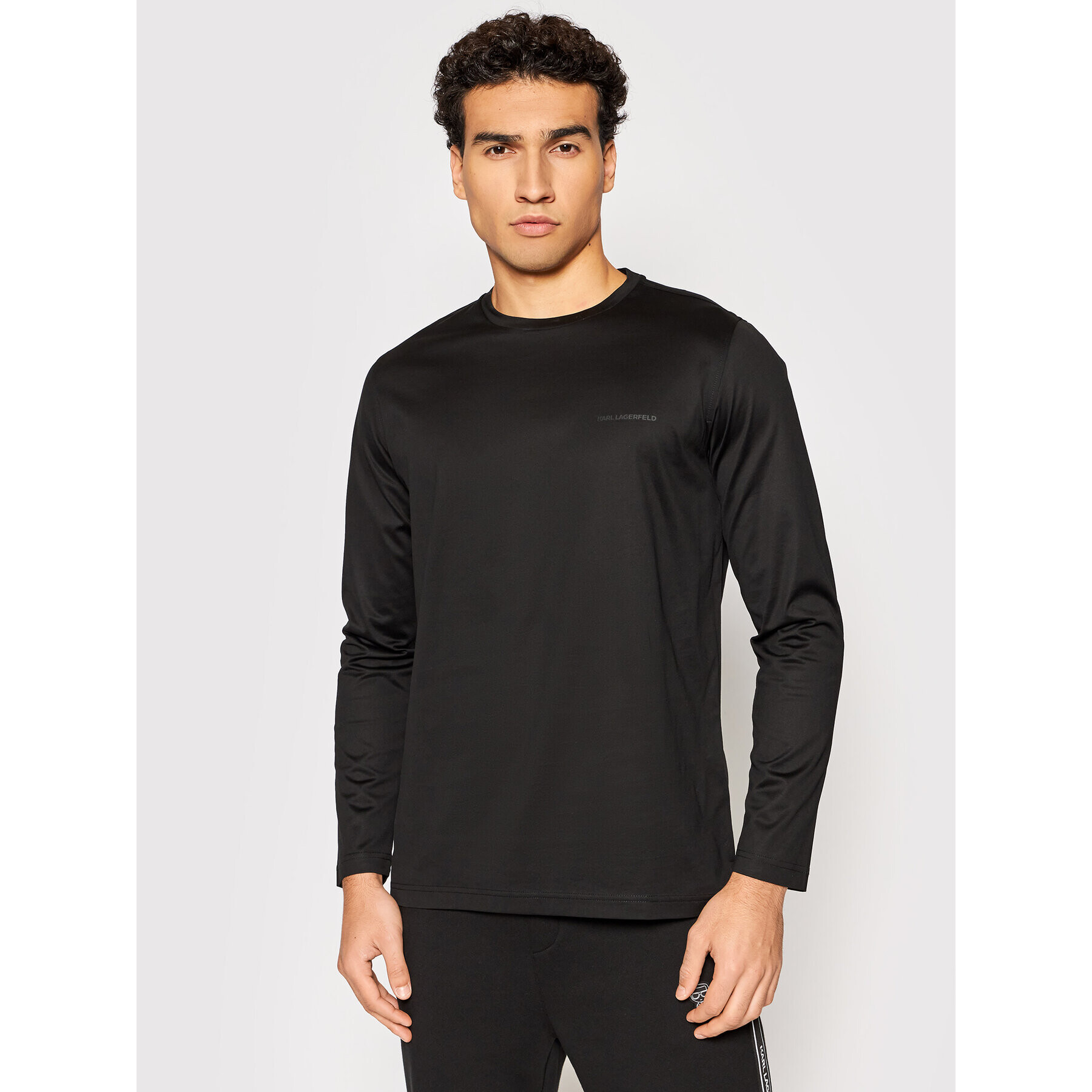 KARL LAGERFELD Longsleeve 755001 512200 Negru Slim Fit - Pled.ro