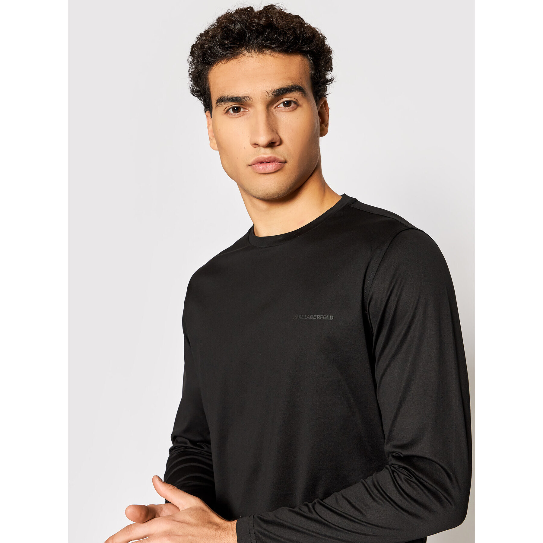 KARL LAGERFELD Longsleeve 755001 512200 Negru Slim Fit - Pled.ro