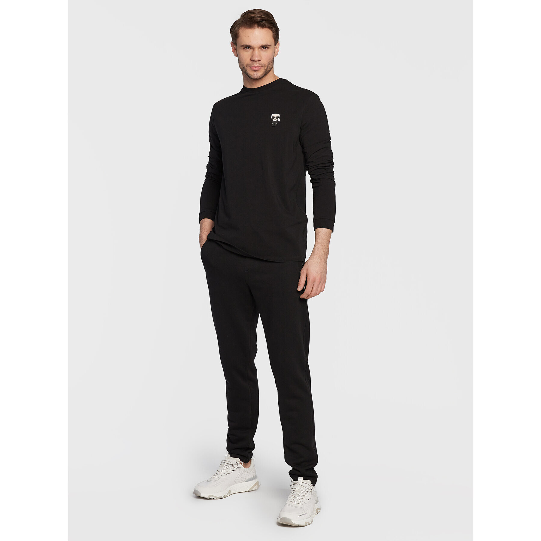 KARL LAGERFELD Longsleeve 755005 524221 Negru Regular Fit - Pled.ro