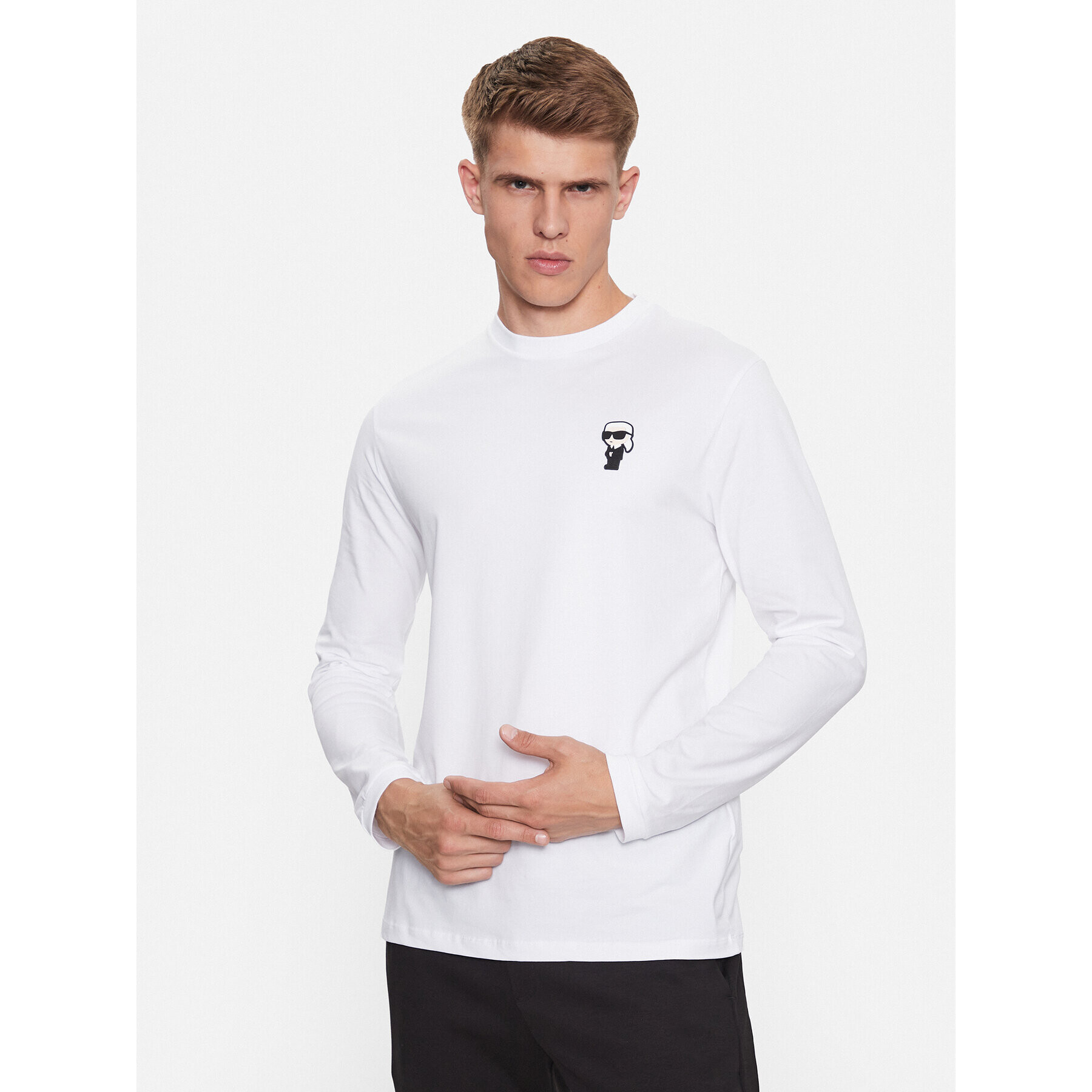 KARL LAGERFELD Longsleeve 755005 534221 Alb Regular Fit - Pled.ro