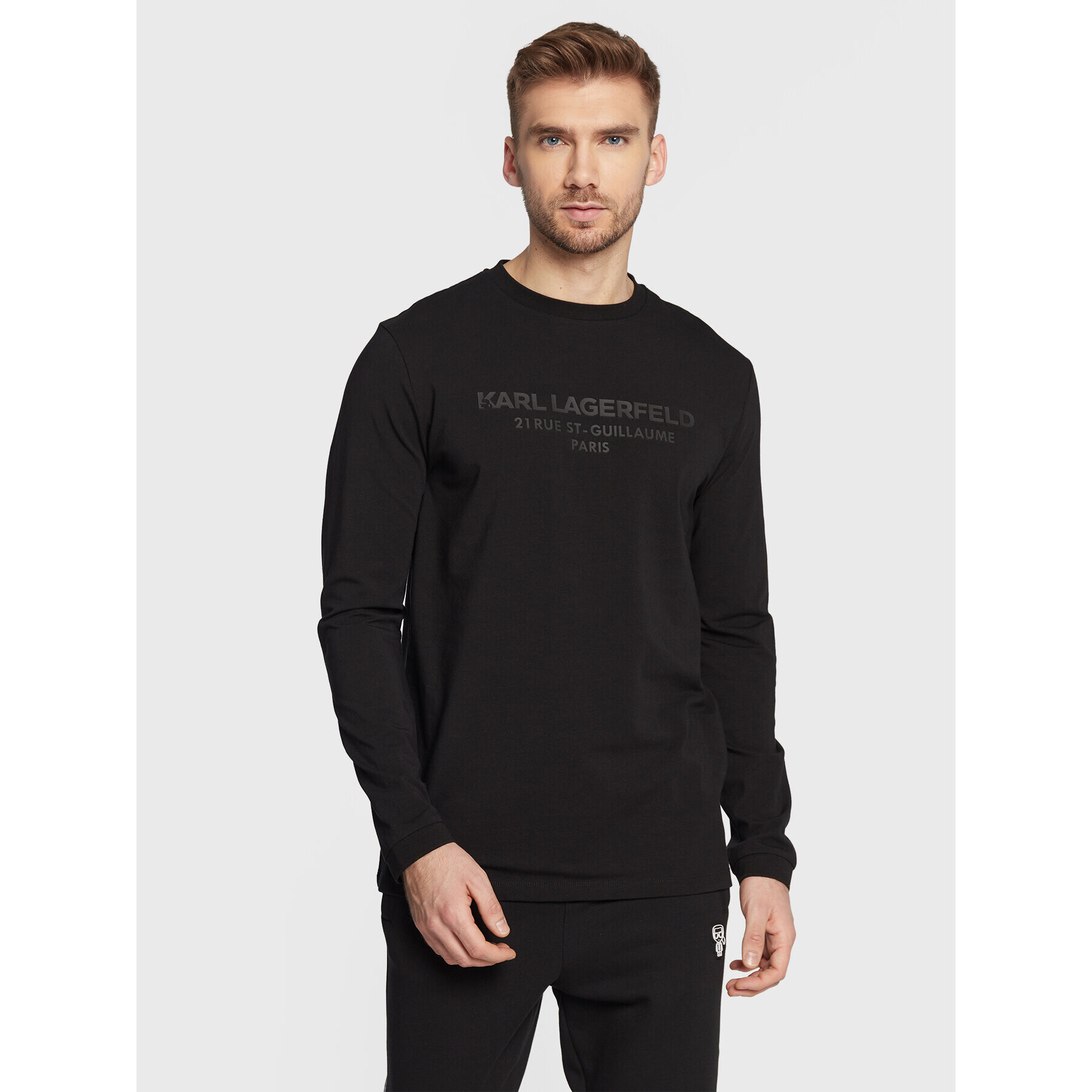 KARL LAGERFELD Longsleeve 755008 524221 Negru Slim Fit - Pled.ro