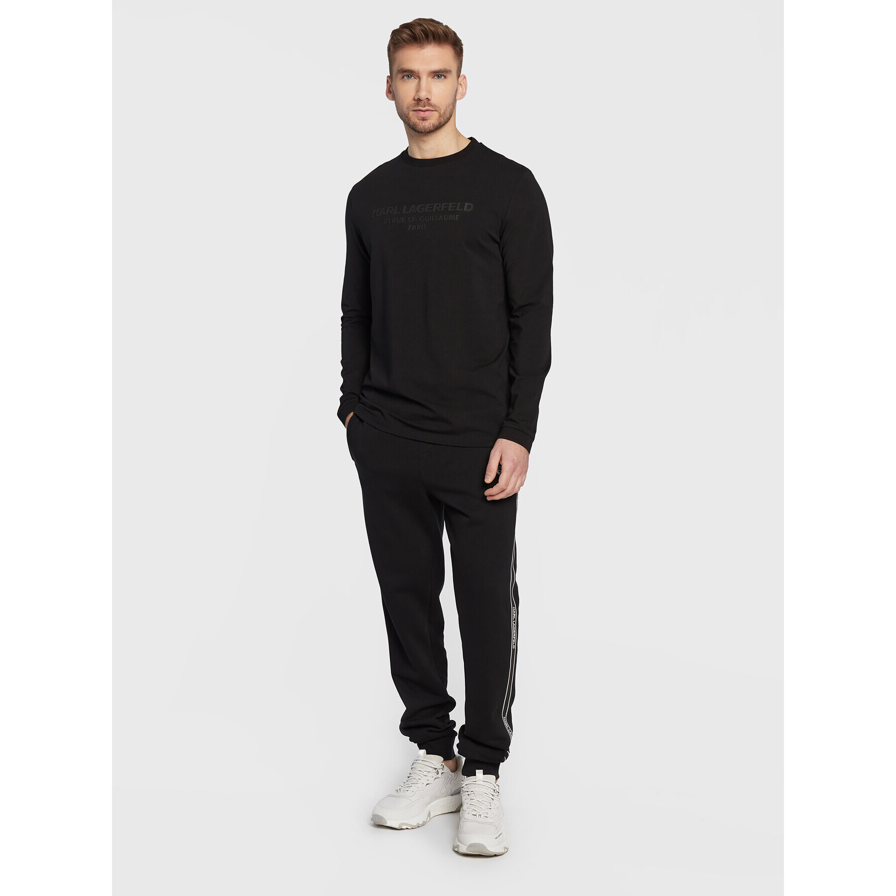 KARL LAGERFELD Longsleeve 755008 524221 Negru Slim Fit - Pled.ro