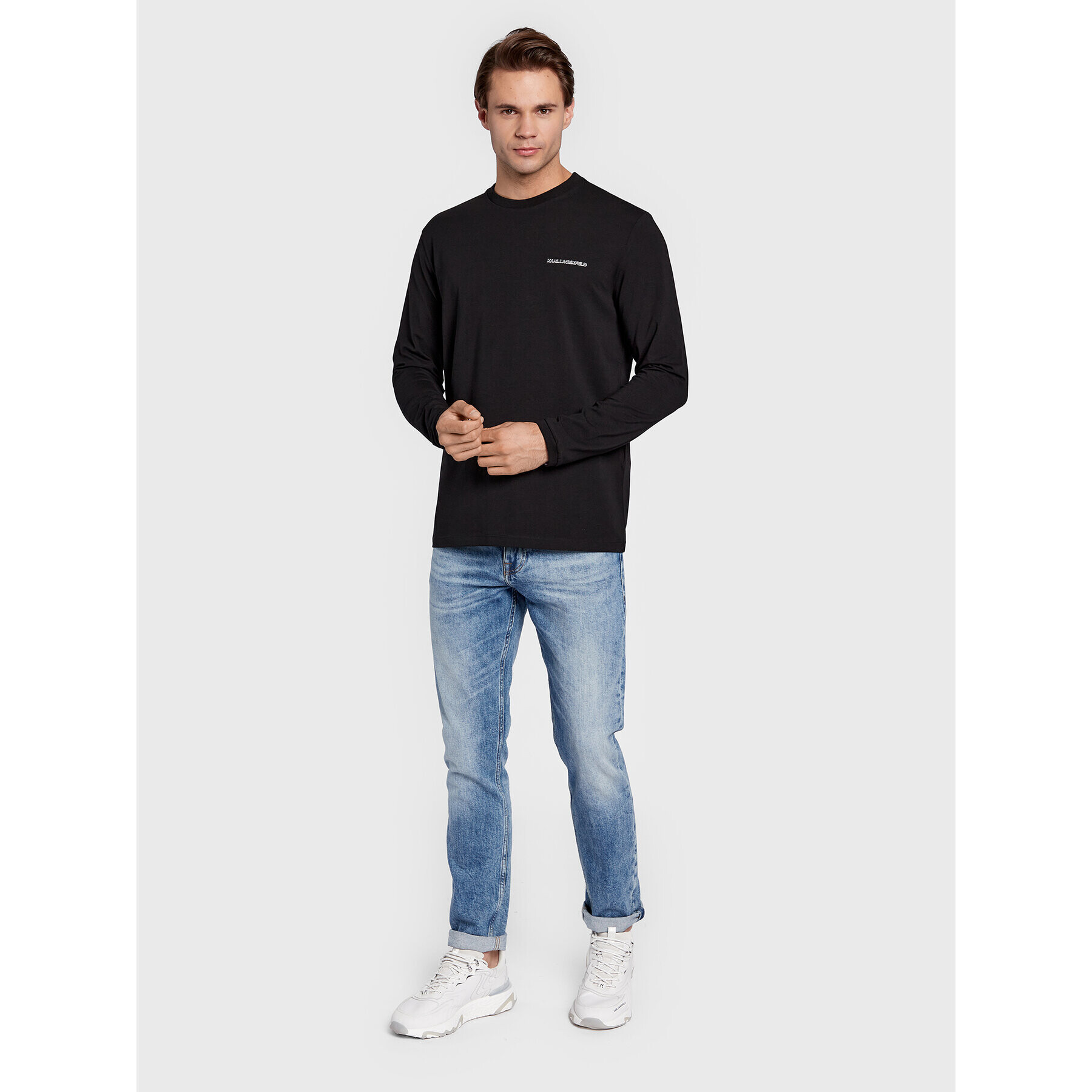 KARL LAGERFELD Longsleeve 755021 524221 Negru Regular Fit - Pled.ro