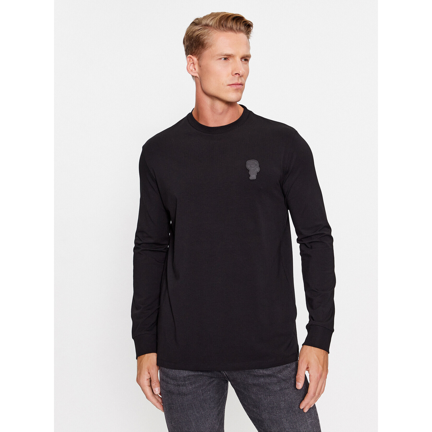 KARL LAGERFELD Longsleeve 755026 534221 Negru Regular Fit - Pled.ro