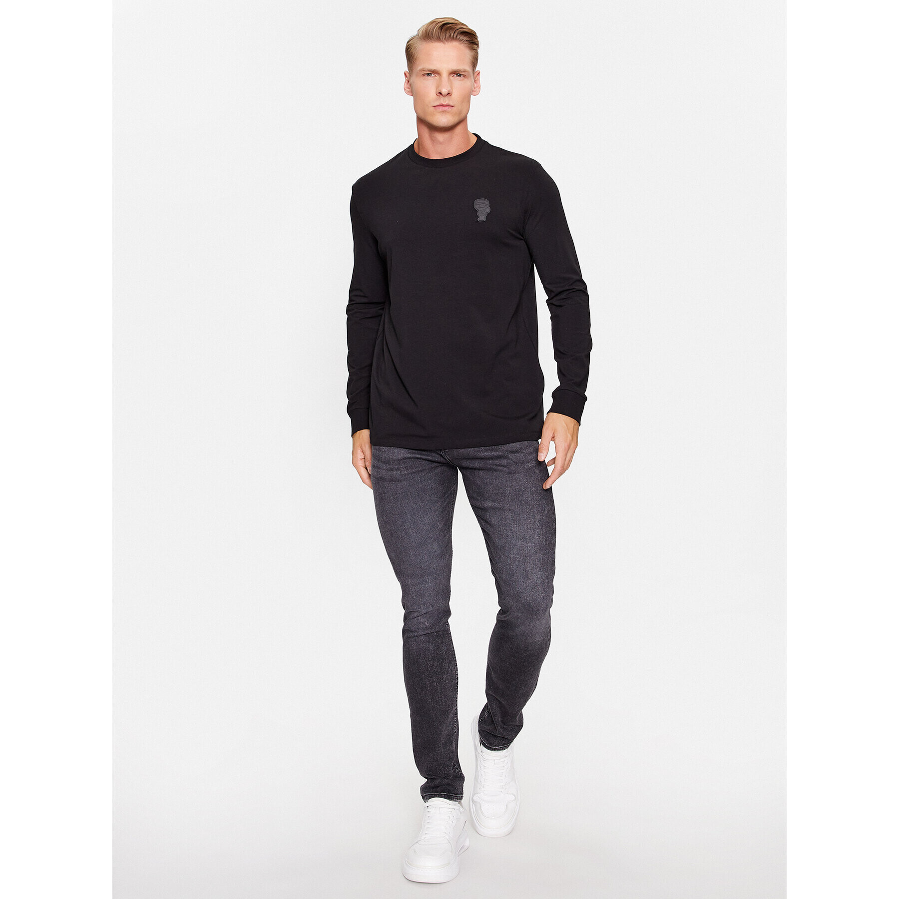 KARL LAGERFELD Longsleeve 755026 534221 Negru Regular Fit - Pled.ro