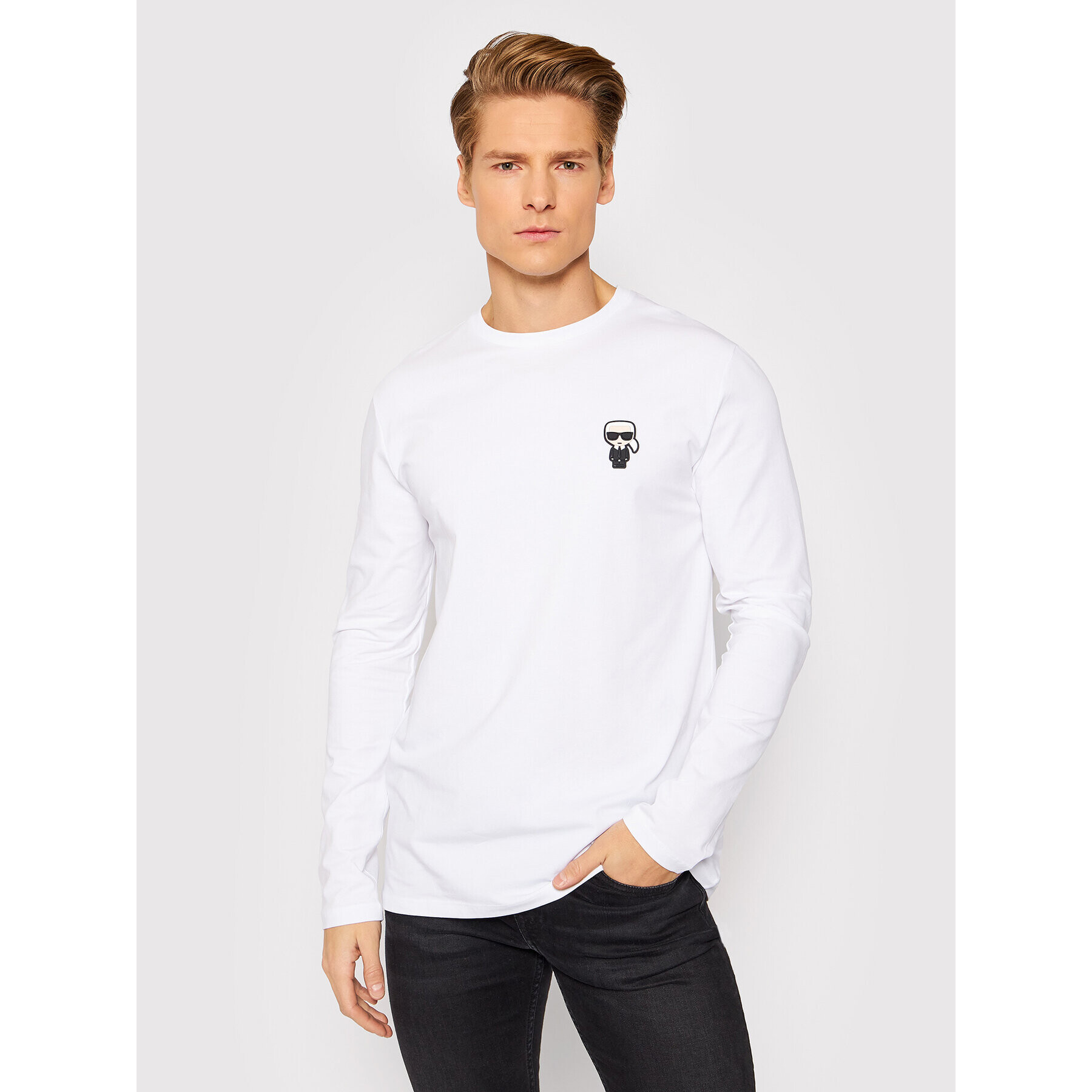 KARL LAGERFELD Longsleeve 755028 512221 Alb Regular Fit - Pled.ro