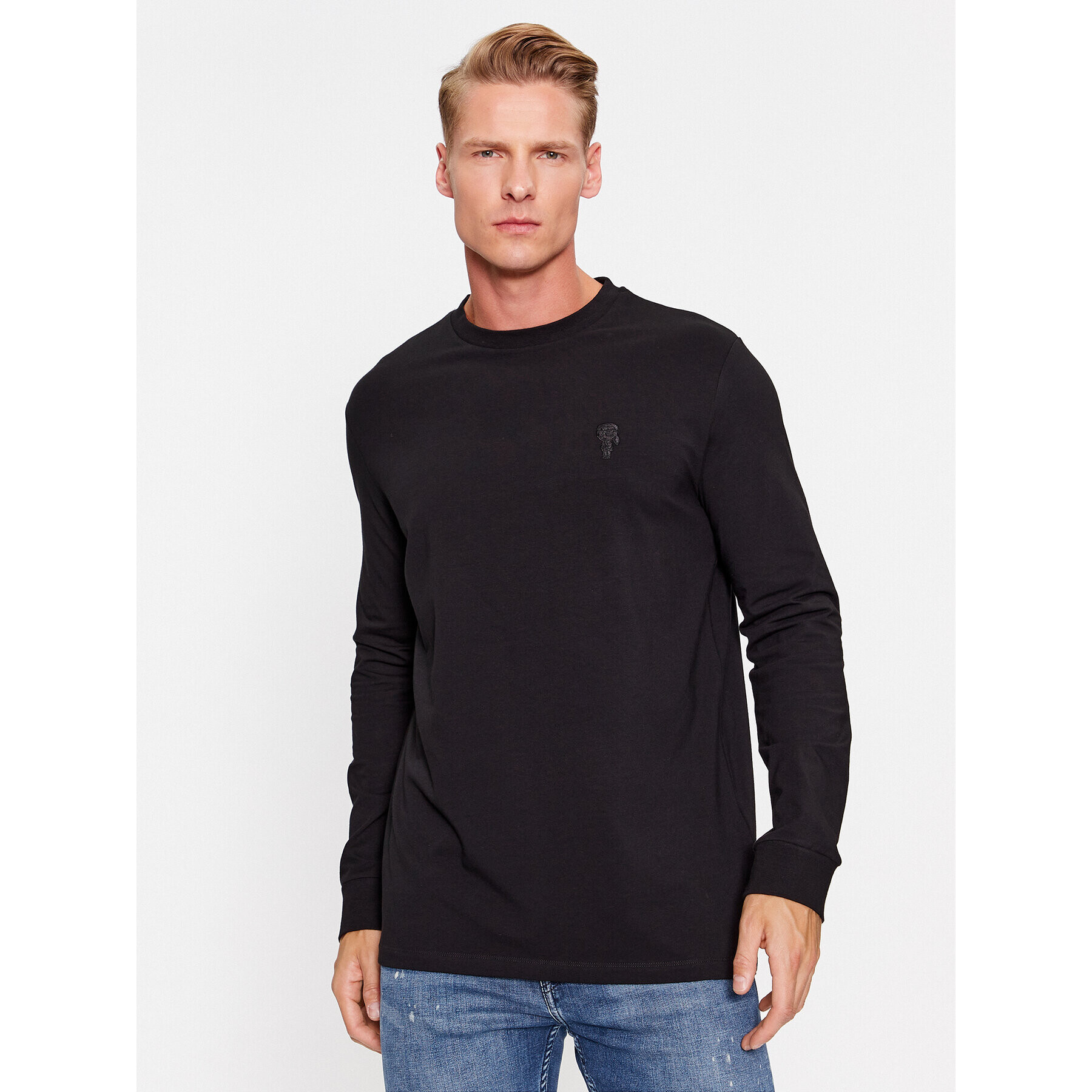 KARL LAGERFELD Longsleeve 755028 534221 Negru Regular Fit - Pled.ro