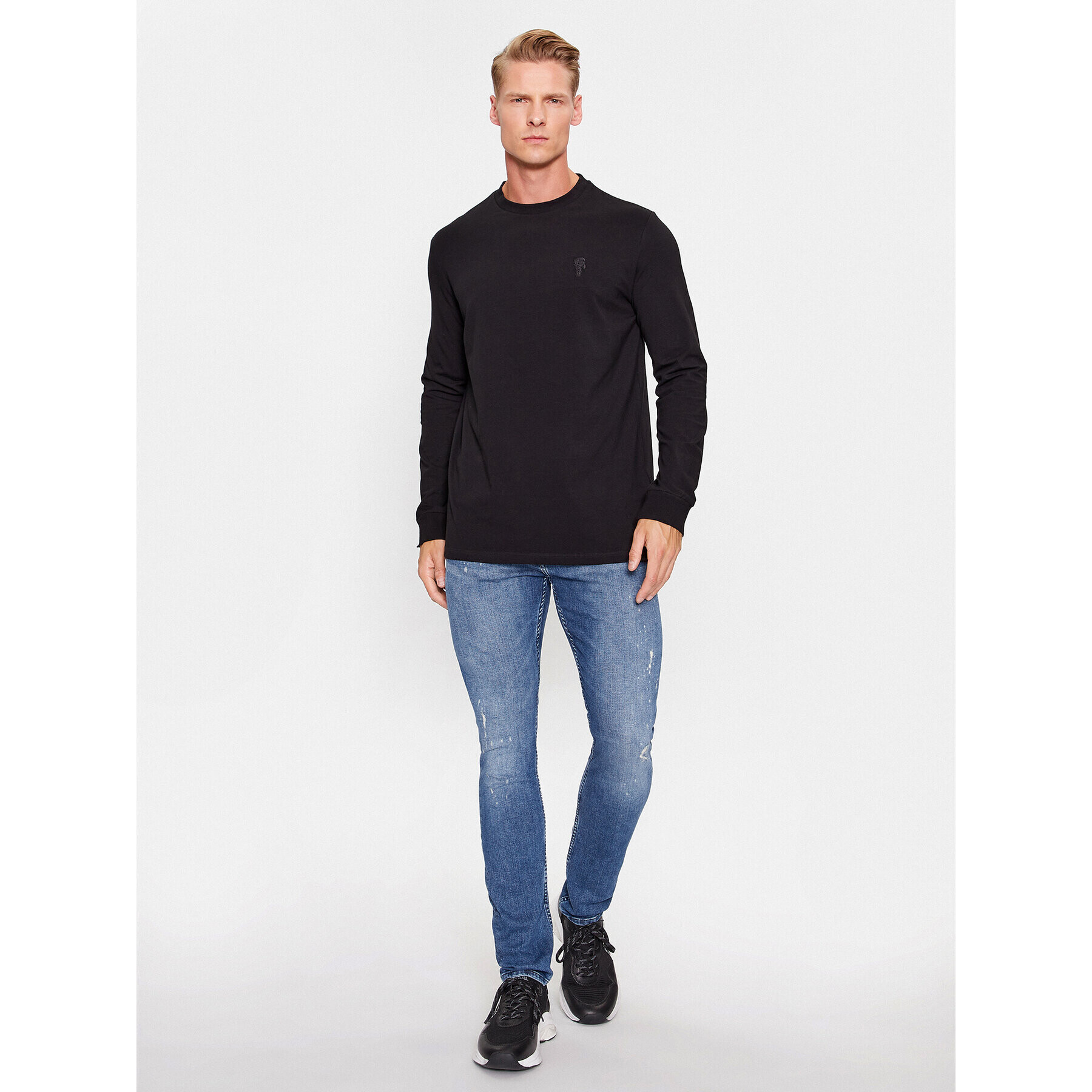 KARL LAGERFELD Longsleeve 755028 534221 Negru Regular Fit - Pled.ro