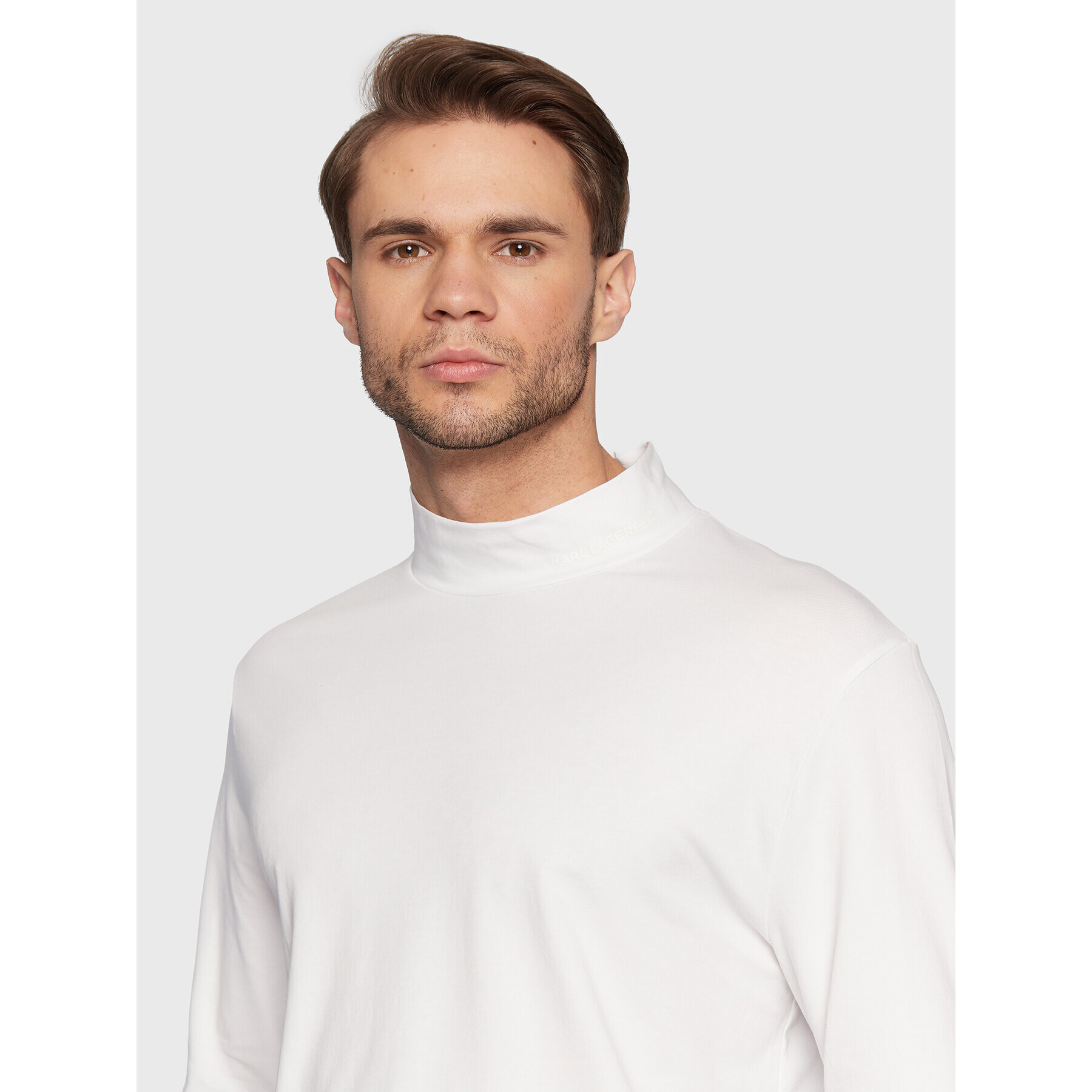 KARL LAGERFELD Longsleeve 755031 524221 Alb Slim Fit - Pled.ro