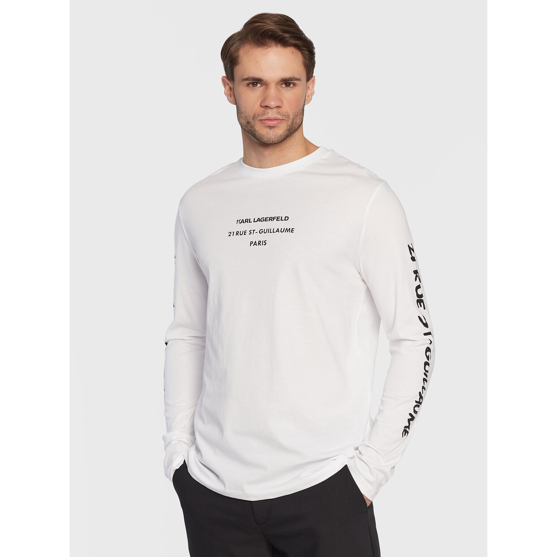 KARL LAGERFELD Longsleeve 755059 524224 Alb Regular Fit - Pled.ro