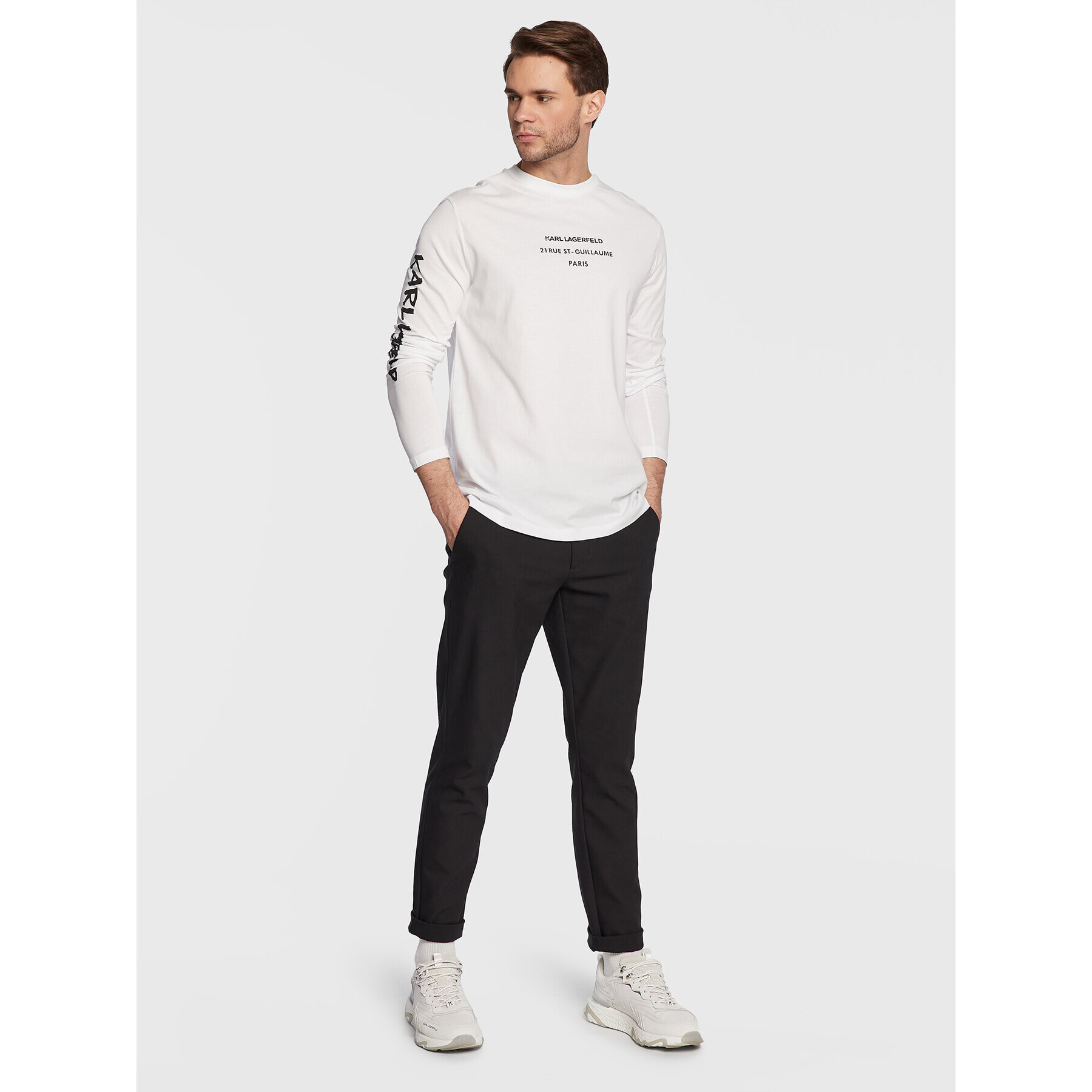 KARL LAGERFELD Longsleeve 755059 524224 Alb Regular Fit - Pled.ro