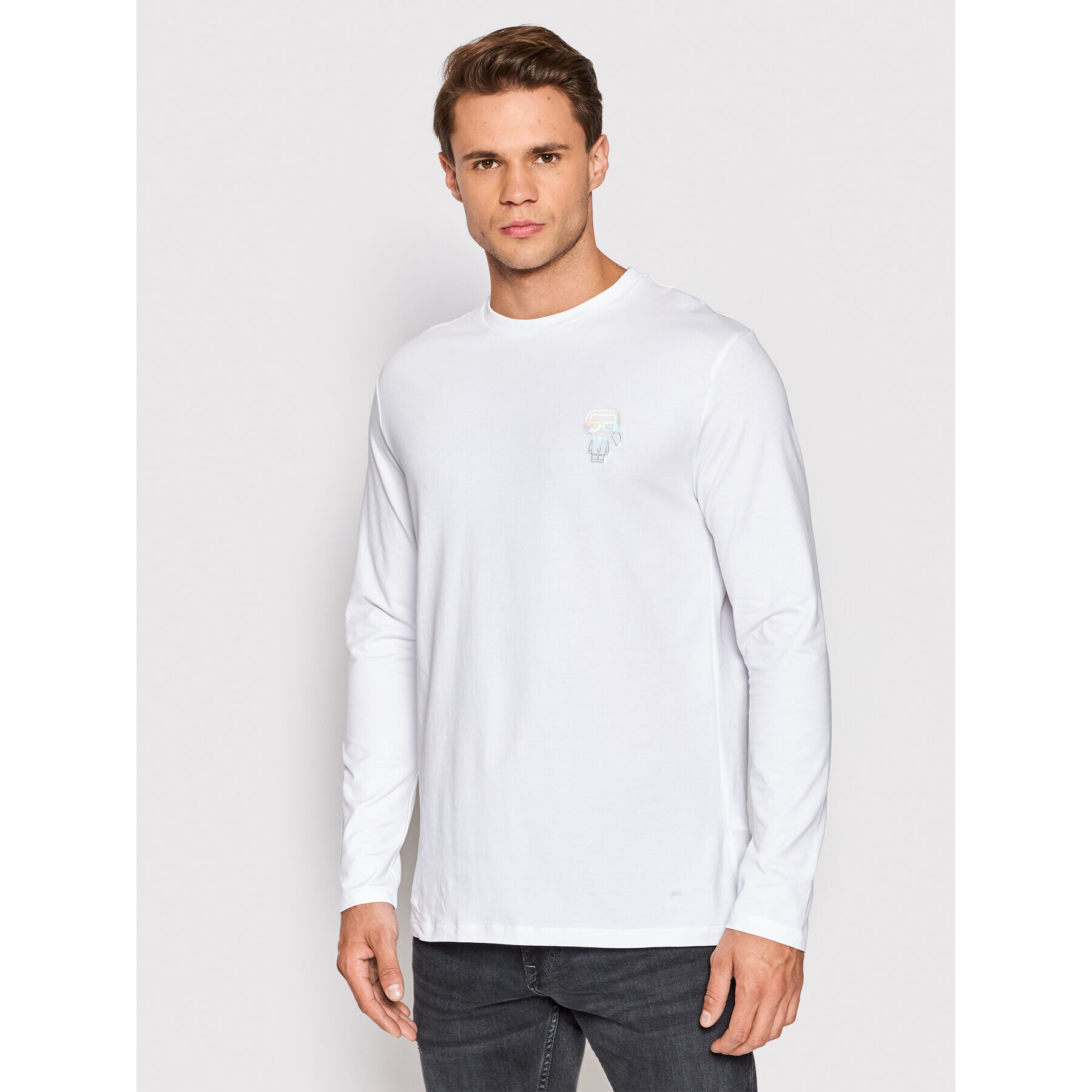 KARL LAGERFELD Longsleeve 755084 523221 Alb Regular Fit - Pled.ro